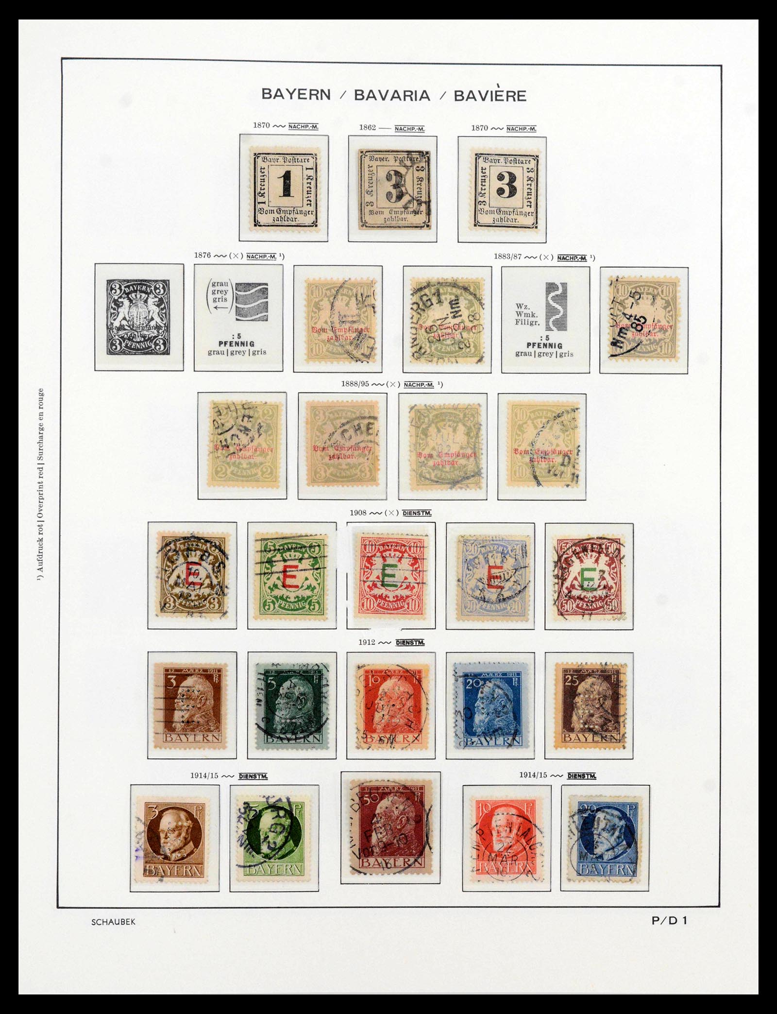 39894 0018 - Postzegelverzameling 39894 Beieren 1849-1920.