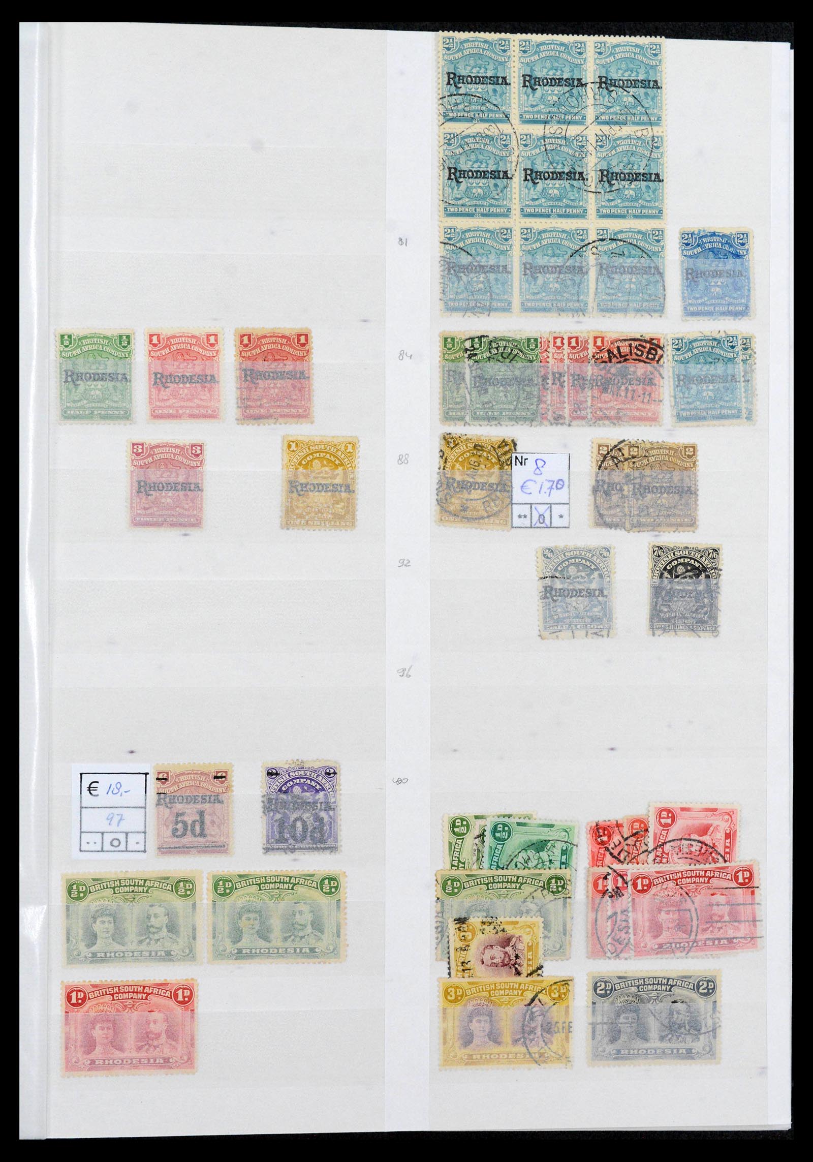 39896 0013 - Postzegelverzameling 39896 Rhodesië en gebieden 1890-1994.