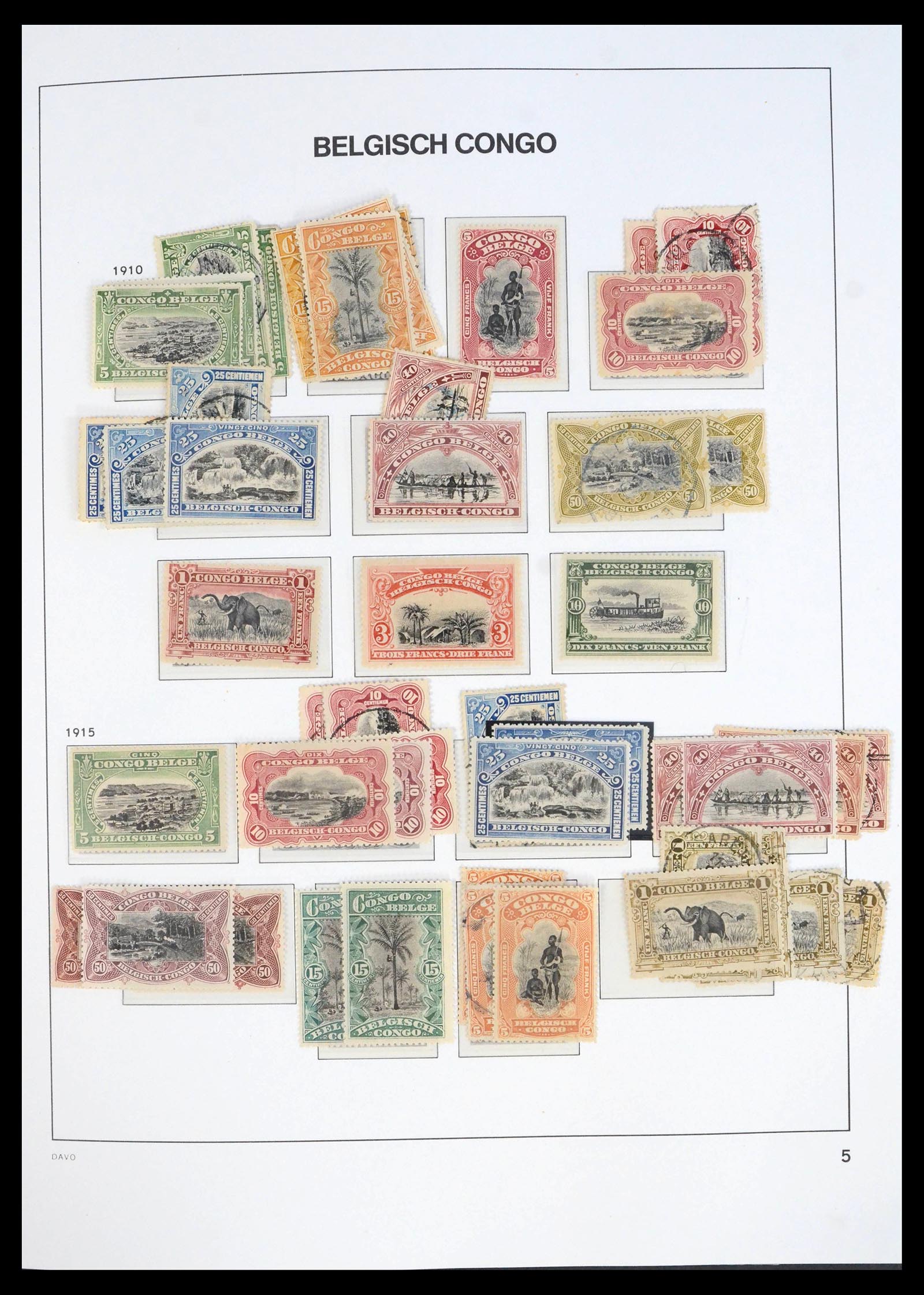 39915 0005 - Stamp collection 39915 Belgian Congo 1886-1961.