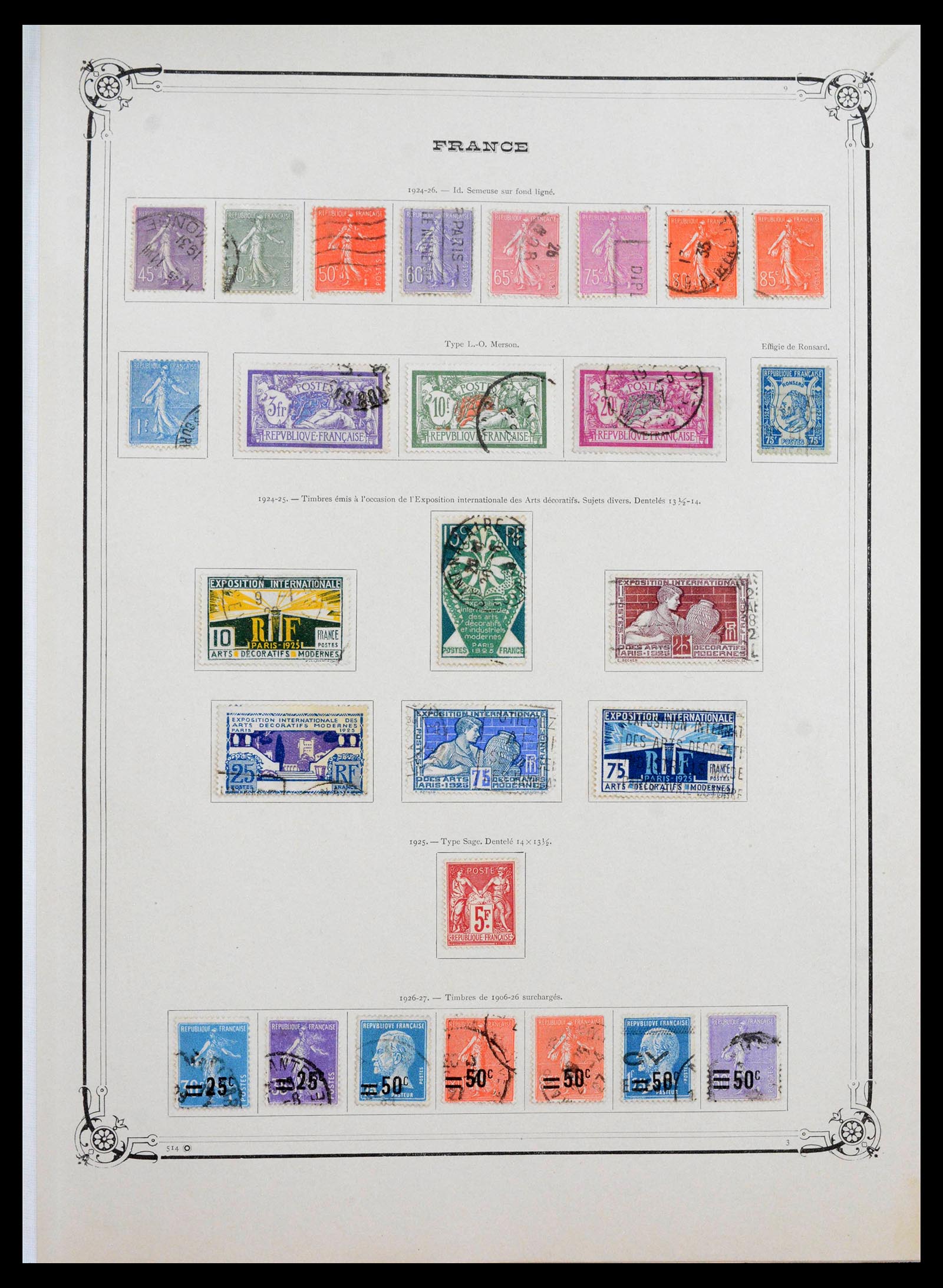 39925 0009 - Postzegelverzameling 39925 Frankrijk 1849-1949.