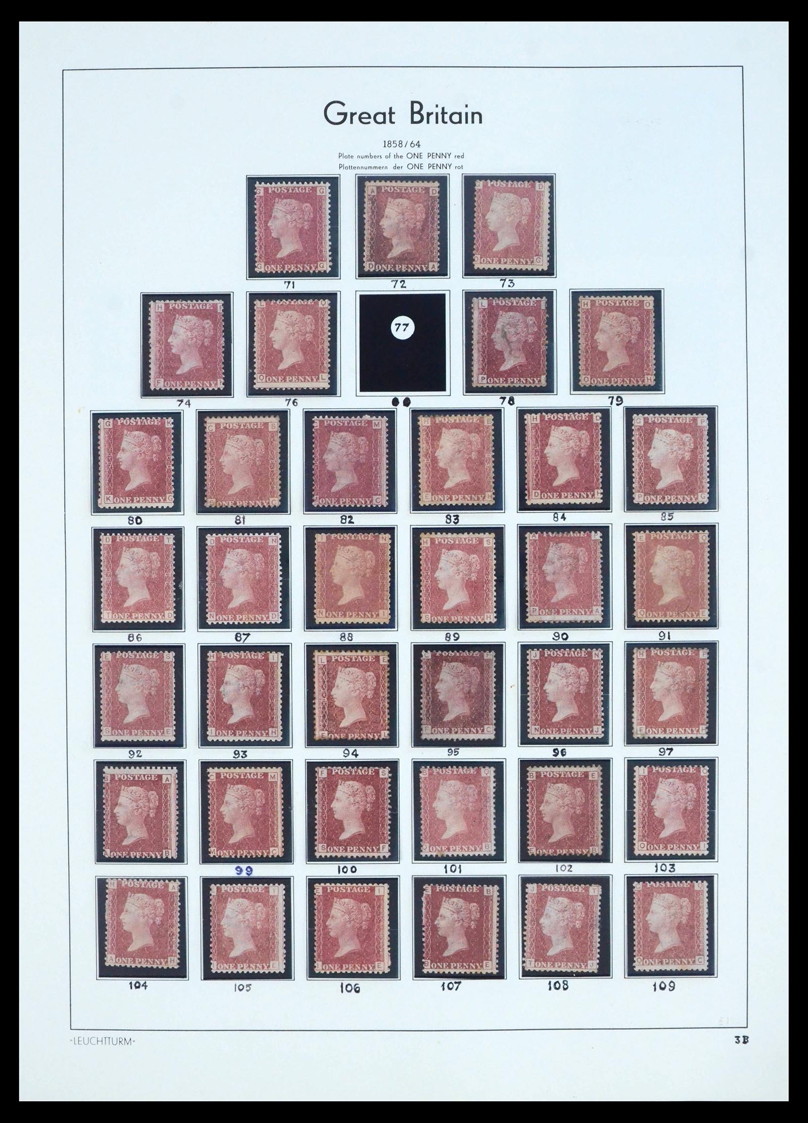 39936 0001 - Stamp collection 39936 Great Britain penny reds 1858-1864. 39936 0001 - Stamp collection 39936 Great Britain penny reds 1858-1864.