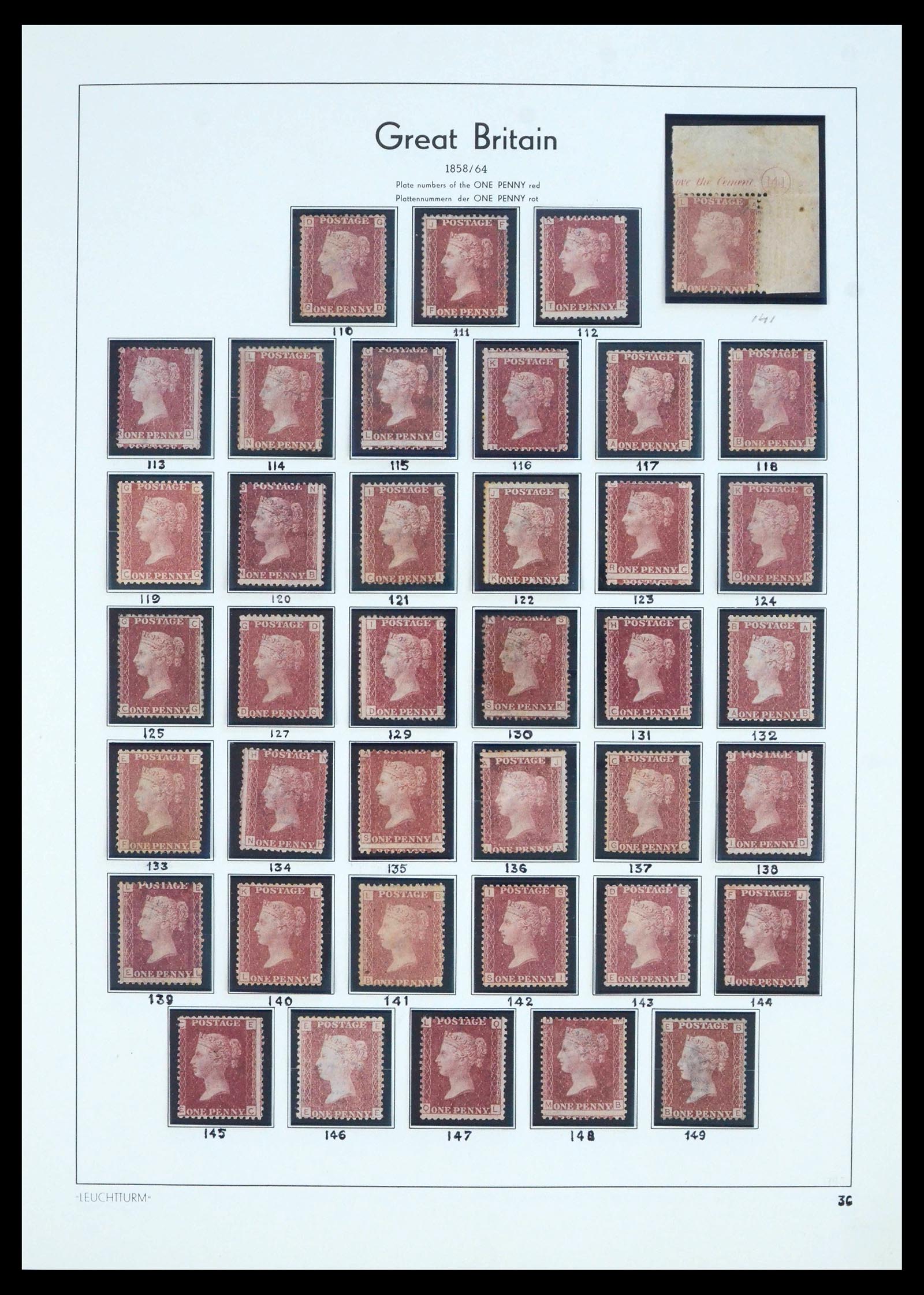 39936 0002 - Stamp collection 39936 Great Britain penny reds 1858-1864. 39936 0002 - Stamp collection 39936 Great Britain penny reds 1858-1864.