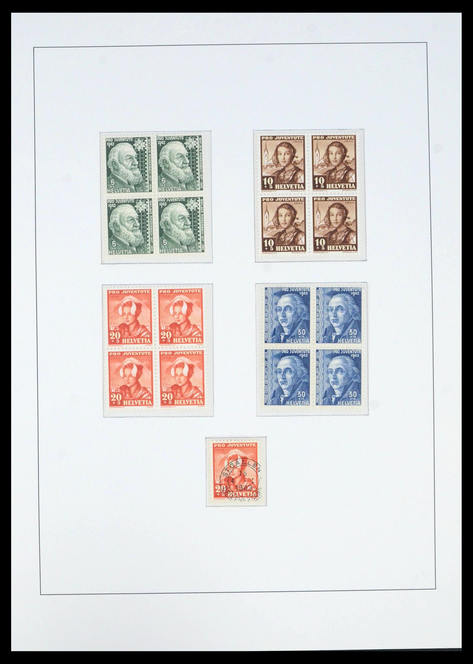 39959 0017 - Postzegelverzameling 39959 Zwitserland Pro Juventute 1916-1986.