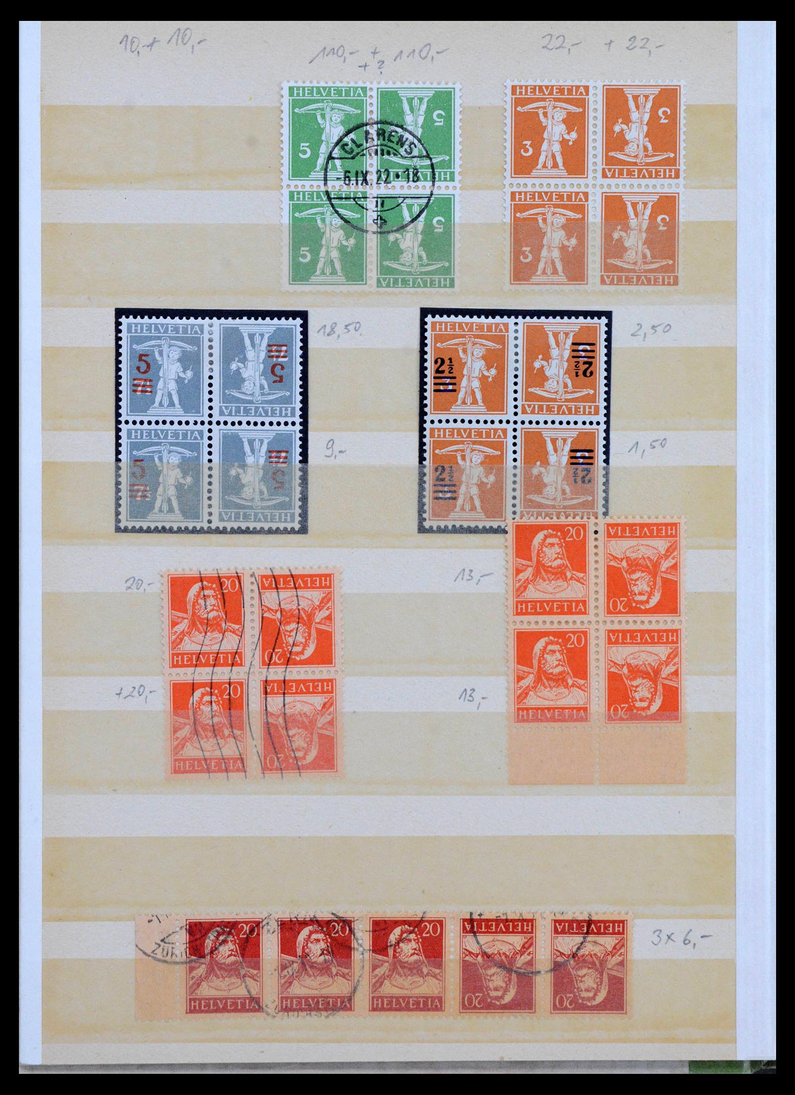 39972 0002 - Postzegelverzameling 39972 Zwitserland combinaties 1909-1997.