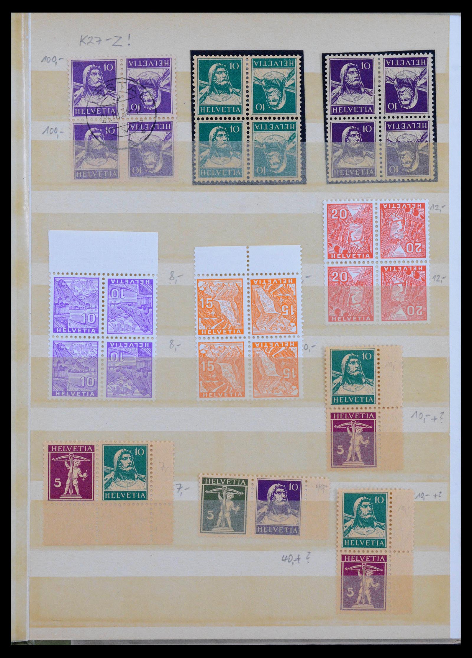 39972 0003 - Postzegelverzameling 39972 Zwitserland combinaties 1909-1997.
