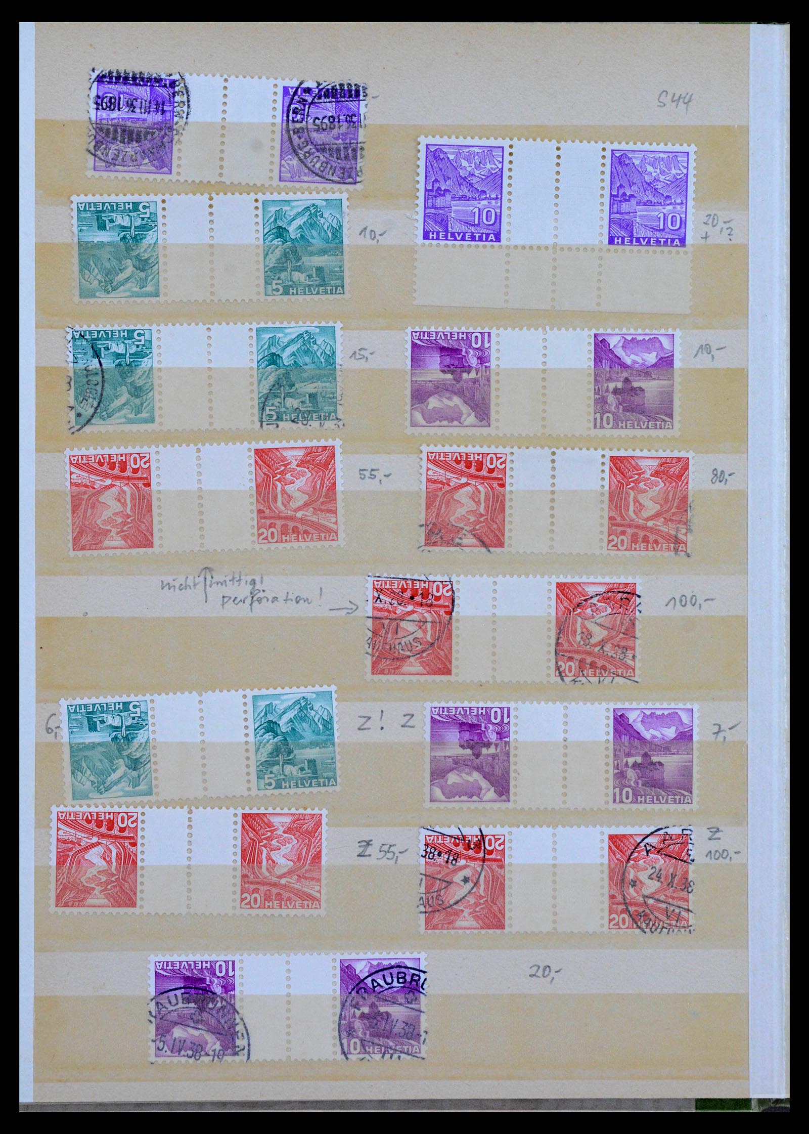 39972 0004 - Postzegelverzameling 39972 Zwitserland combinaties 1909-1997.