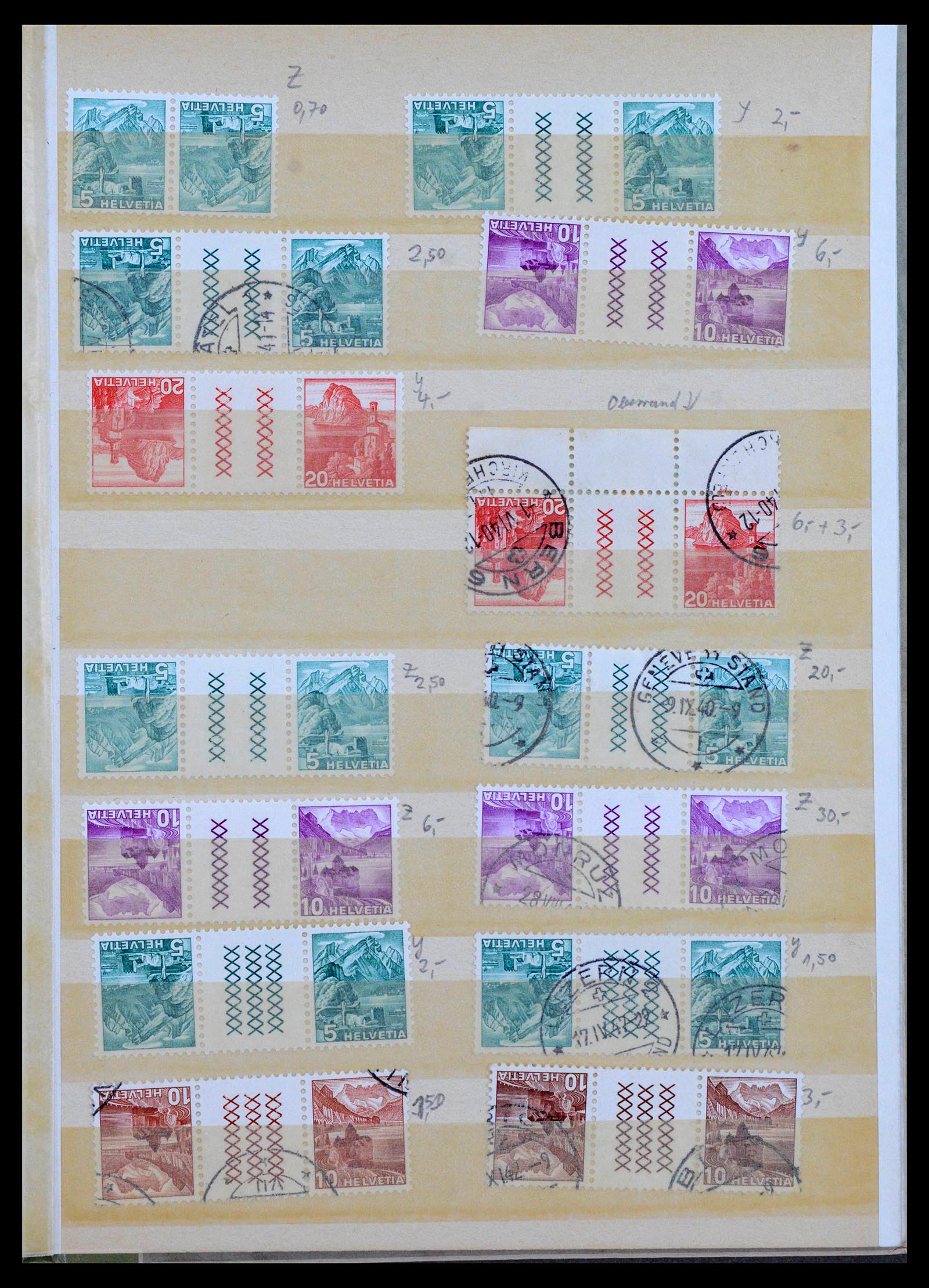 39972 0005 - Postzegelverzameling 39972 Zwitserland combinaties 1909-1997.