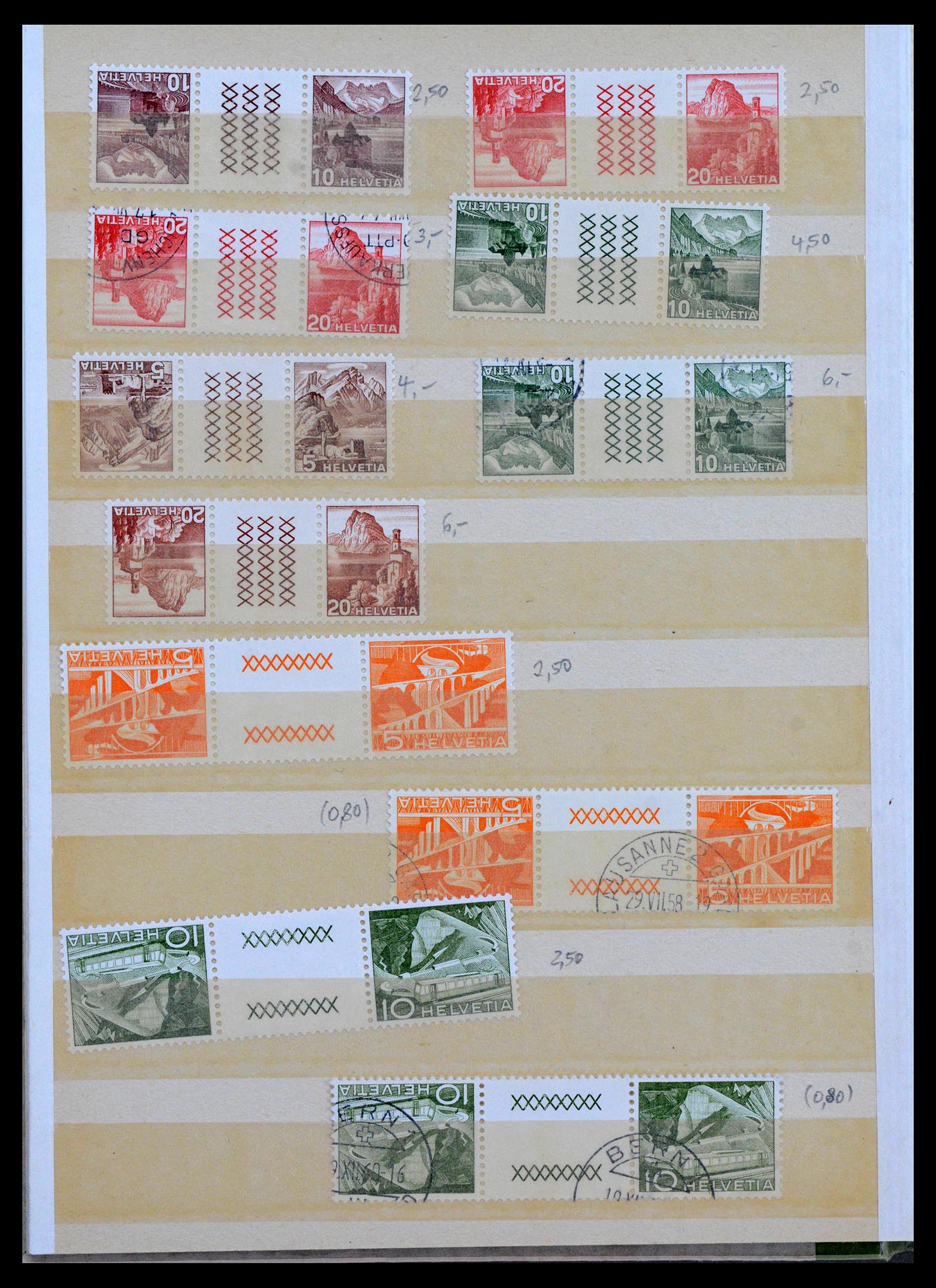 39972 0006 - Postzegelverzameling 39972 Zwitserland combinaties 1909-1997.