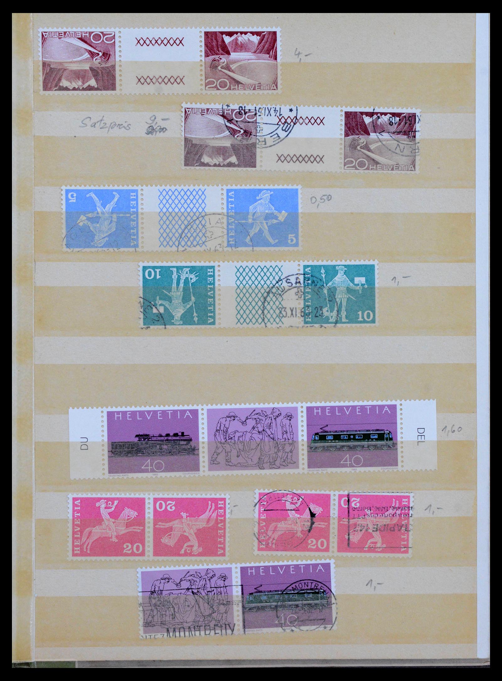 39972 0007 - Postzegelverzameling 39972 Zwitserland combinaties 1909-1997.