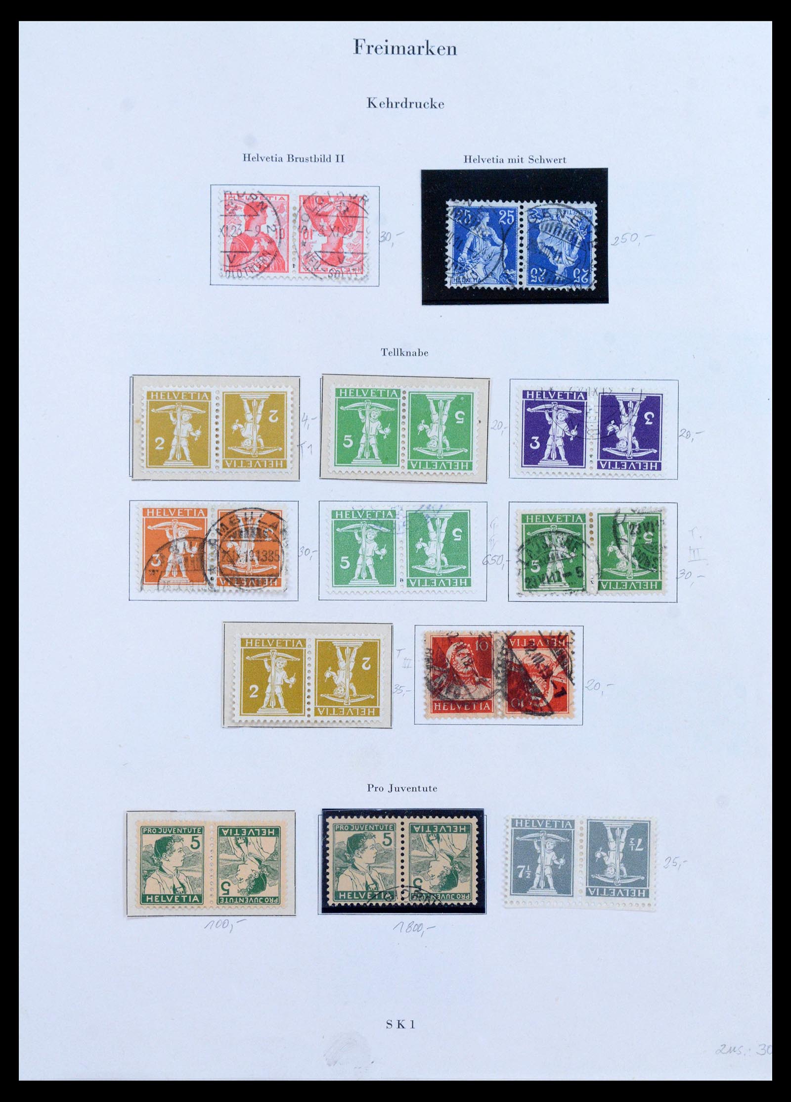 39972 0009 - Postzegelverzameling 39972 Zwitserland combinaties 1909-1997.