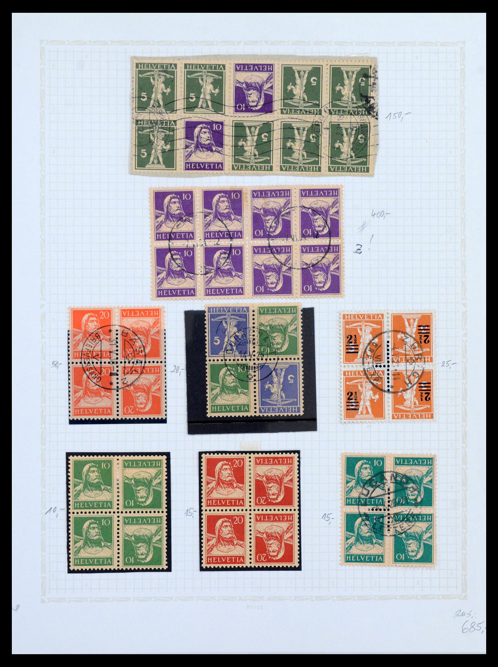 39972 0012 - Postzegelverzameling 39972 Zwitserland combinaties 1909-1997.