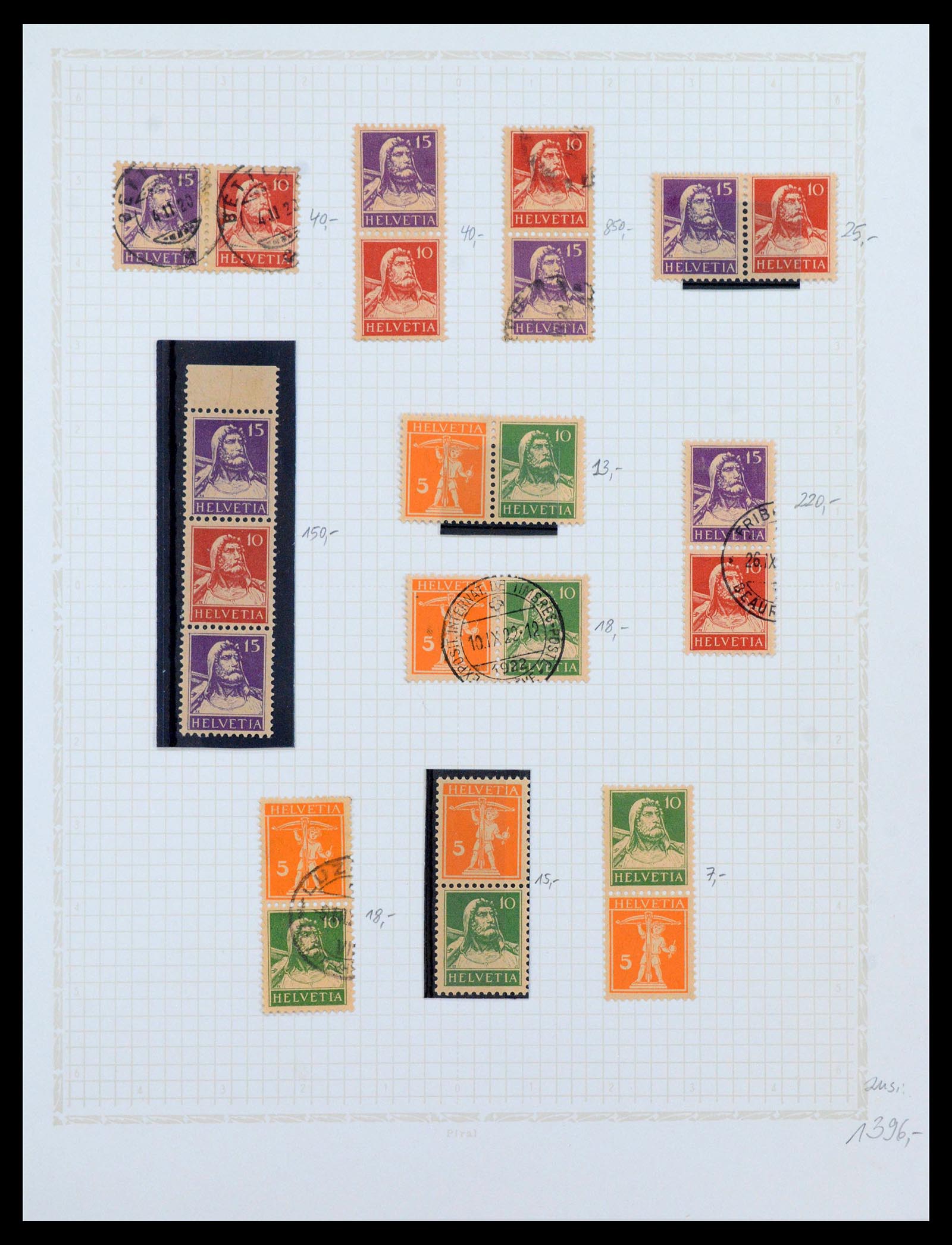 39972 0016 - Postzegelverzameling 39972 Zwitserland combinaties 1909-1997.