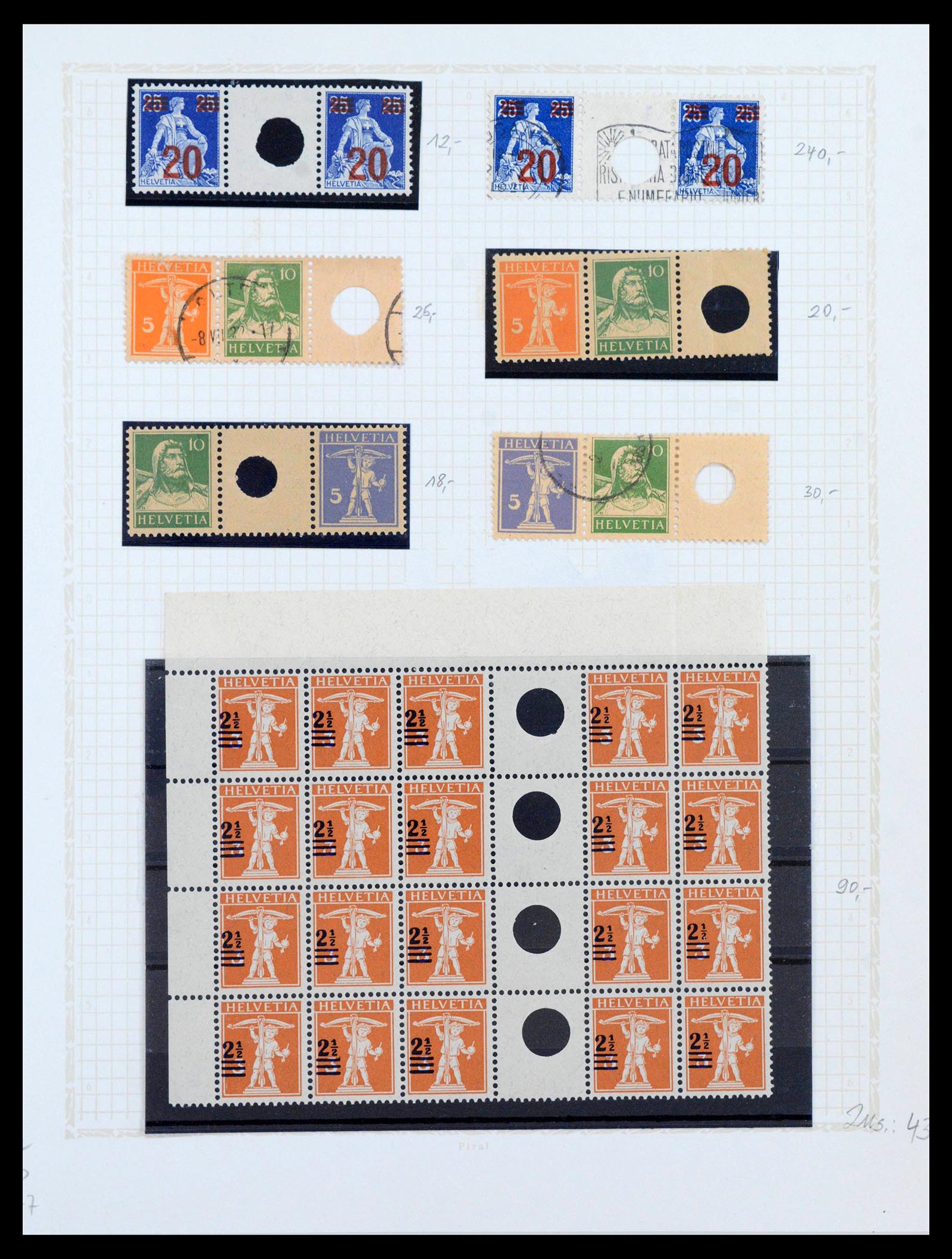 39972 0017 - Postzegelverzameling 39972 Zwitserland combinaties 1909-1997.