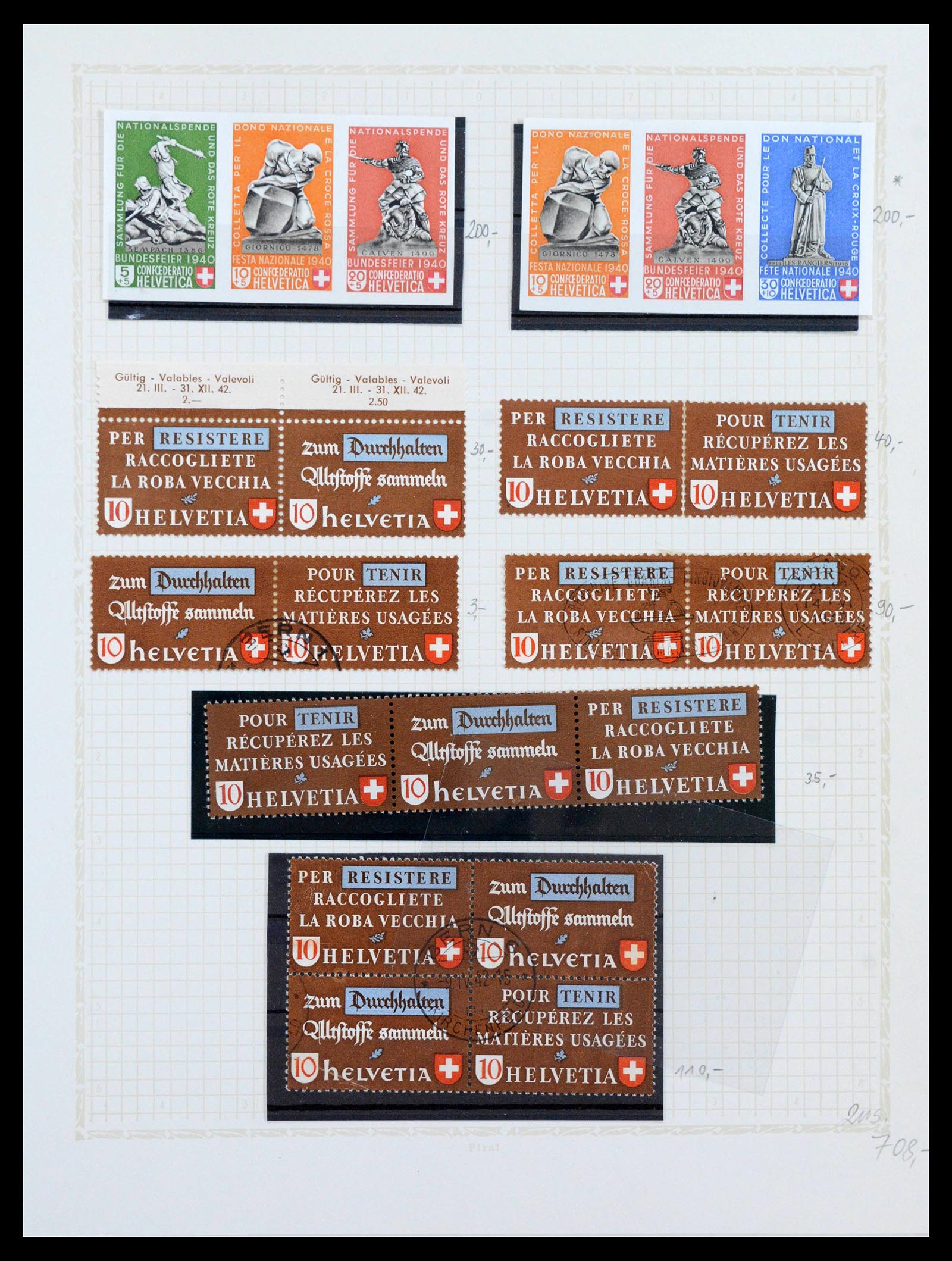 39972 0020 - Postzegelverzameling 39972 Zwitserland combinaties 1909-1997.