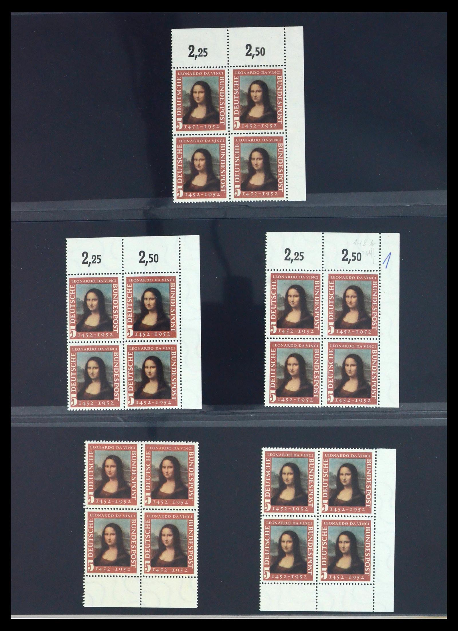 39977 0001 - Postzegelverzameling 39977 Motief Mona Lisa 1952.