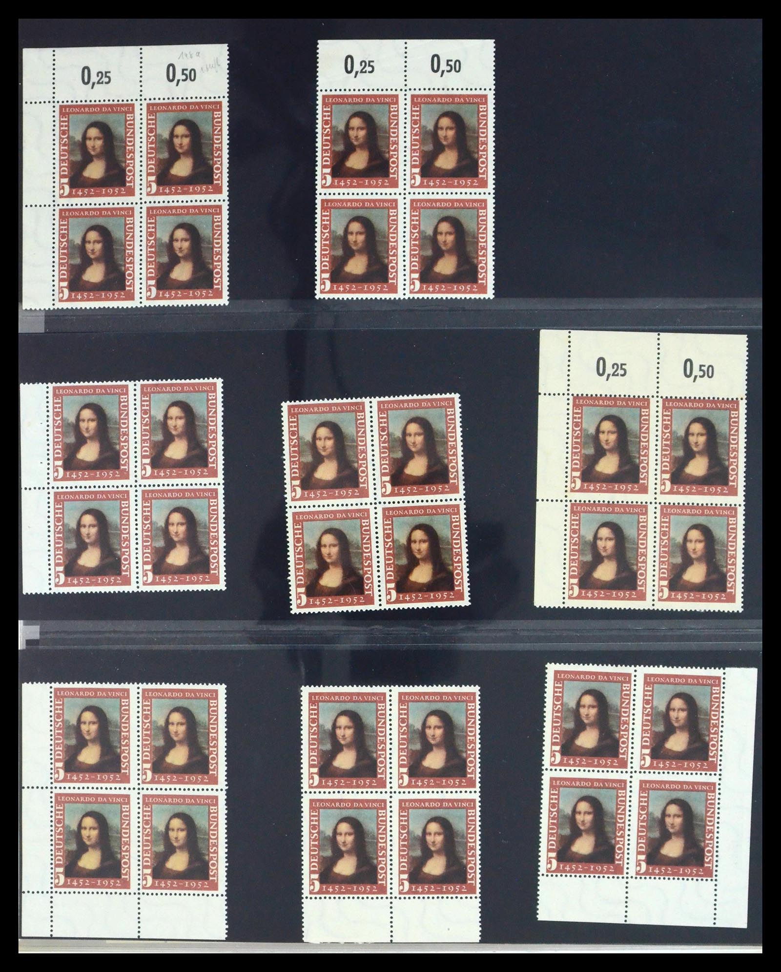 39977 0002 - Postzegelverzameling 39977 Motief Mona Lisa 1952.