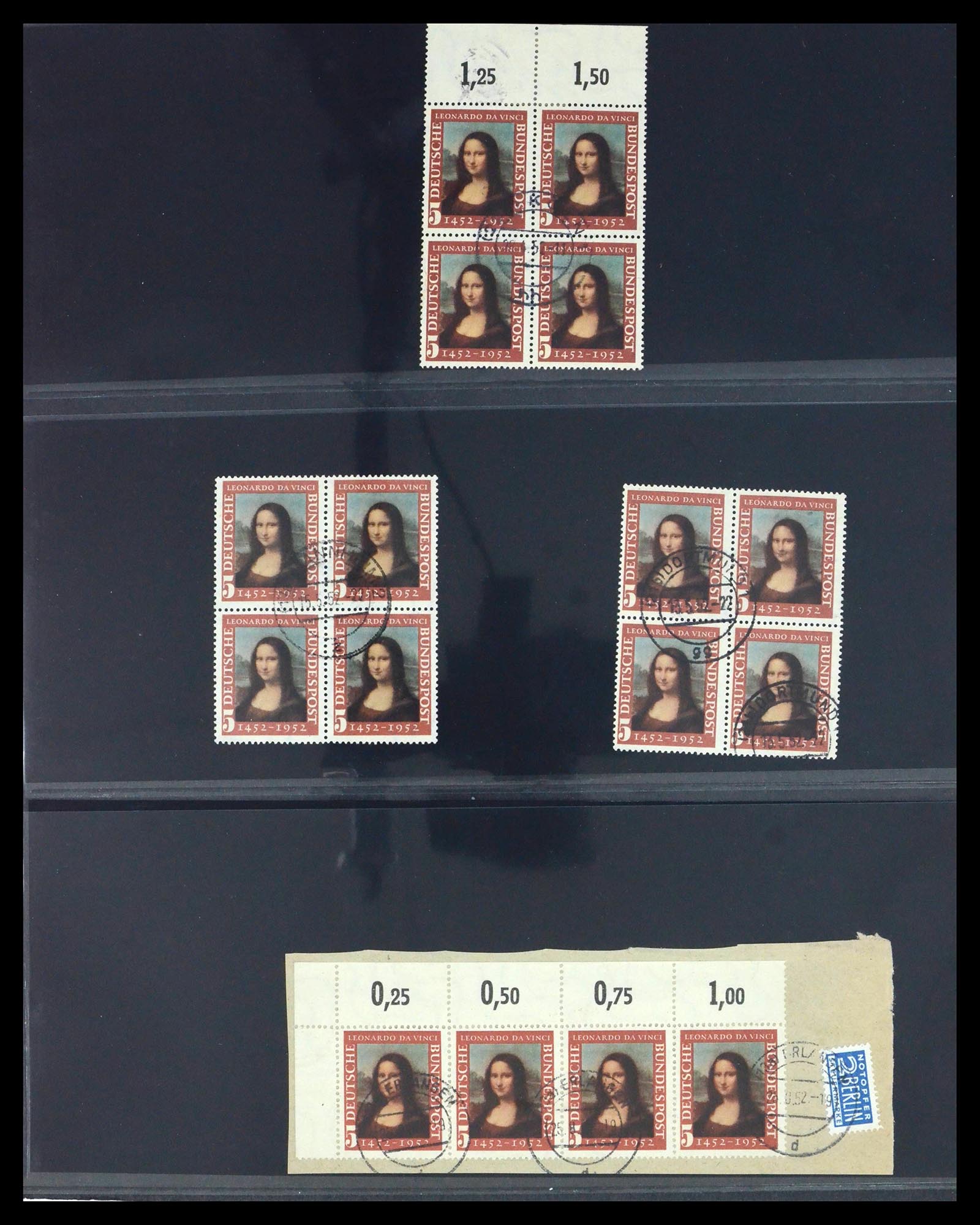 39977 0003 - Postzegelverzameling 39977 Motief Mona Lisa 1952.