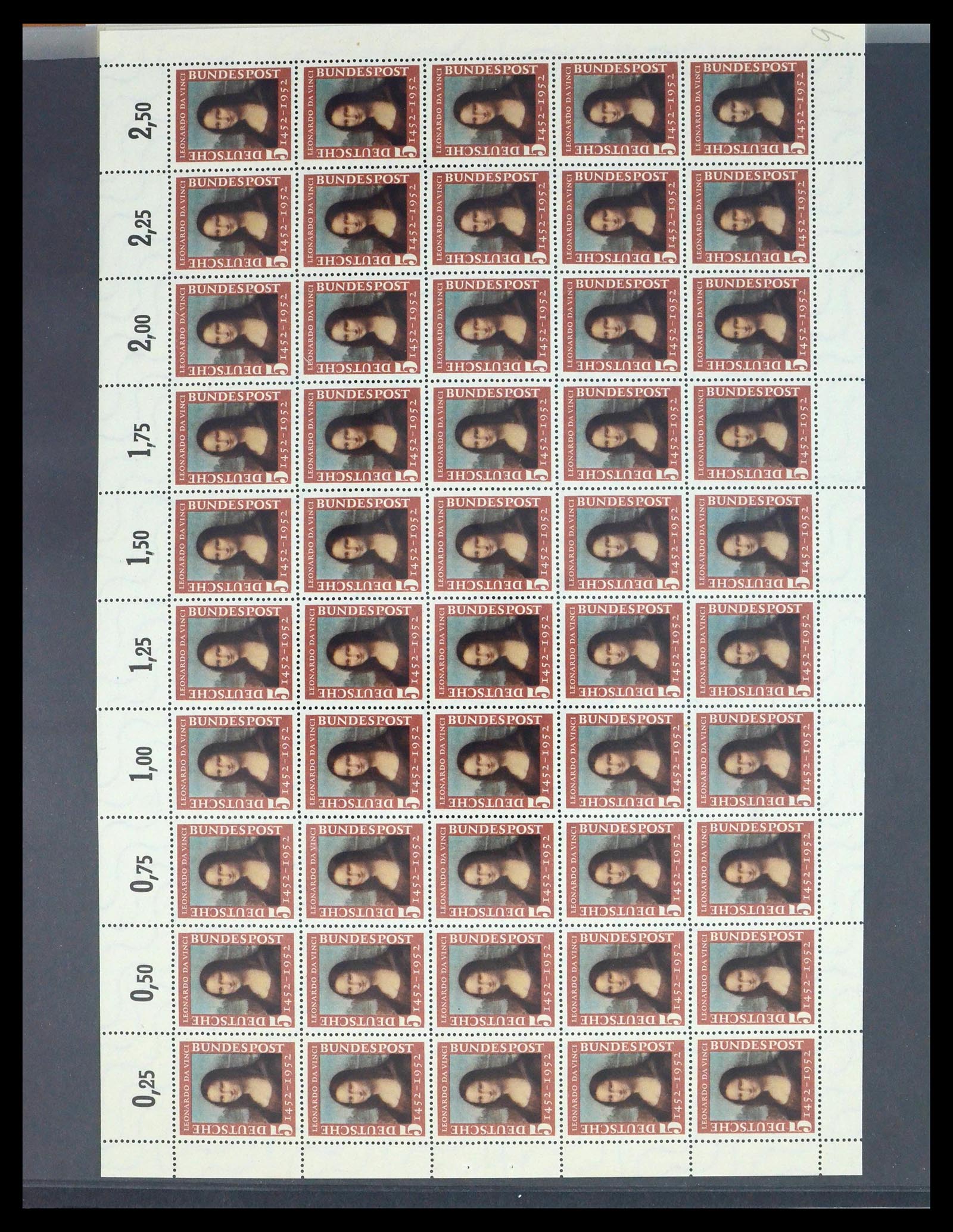 39977 0004 - Postzegelverzameling 39977 Motief Mona Lisa 1952.
