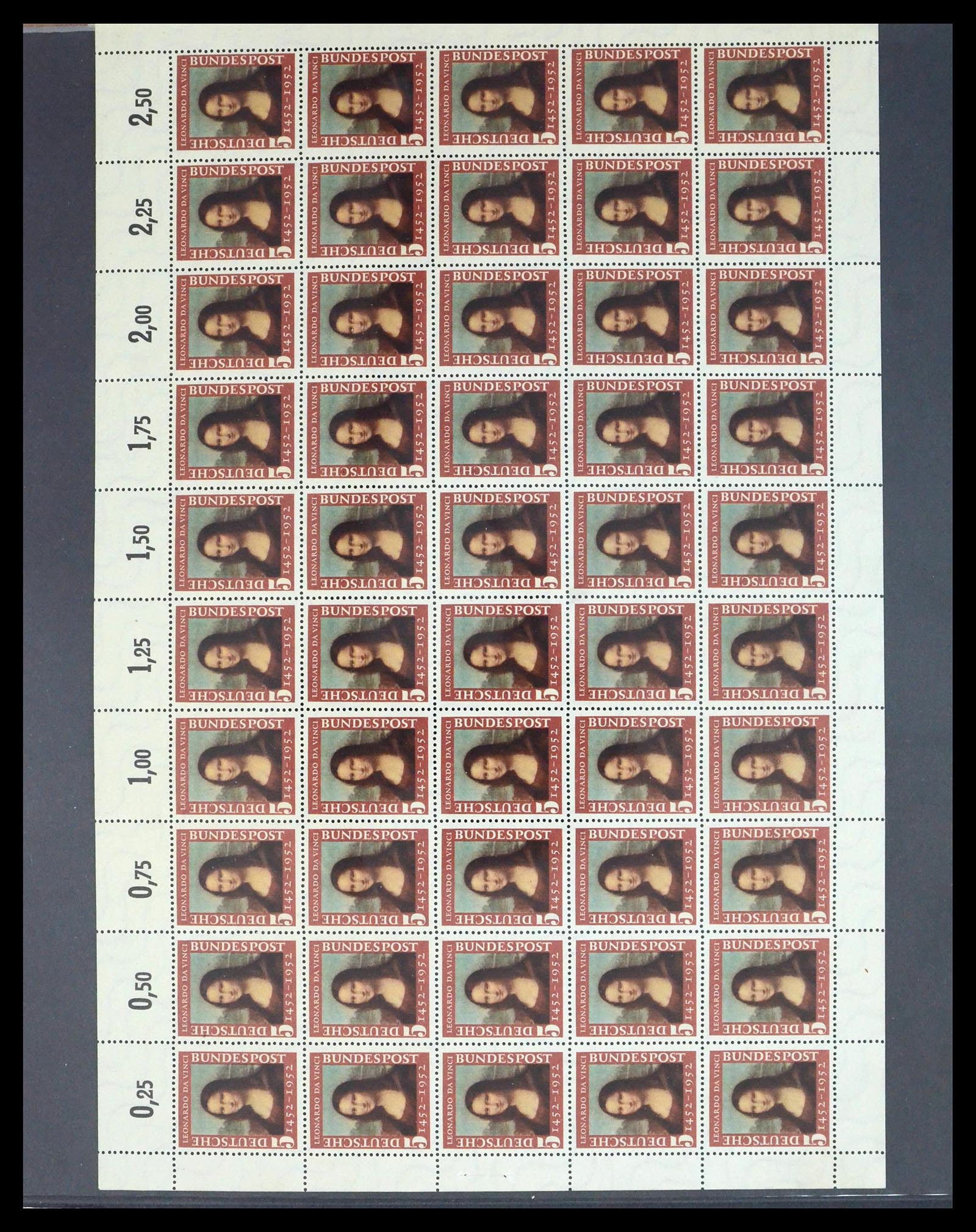 39977 0006 - Postzegelverzameling 39977 Motief Mona Lisa 1952.