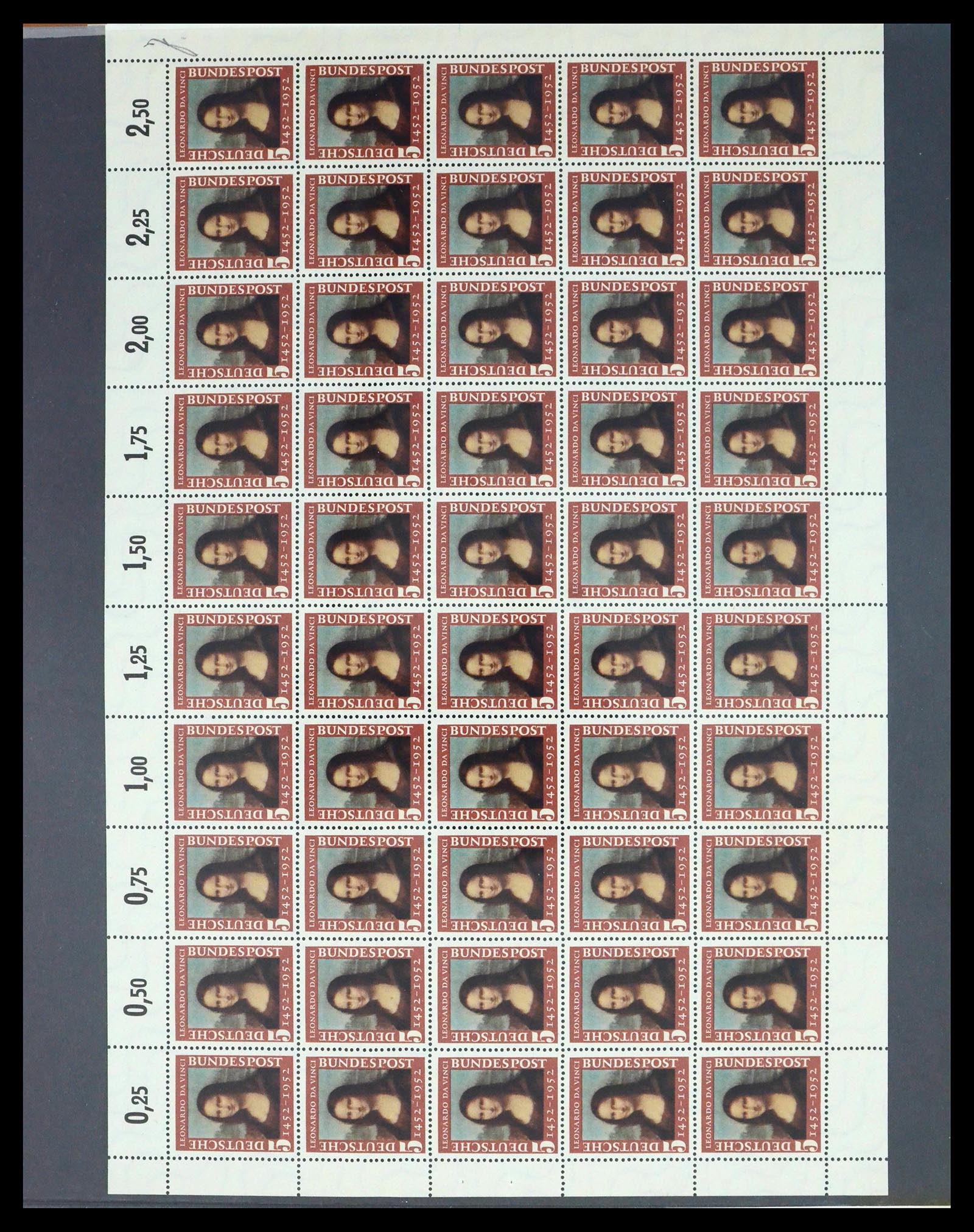 39977 0007 - Postzegelverzameling 39977 Motief Mona Lisa 1952.