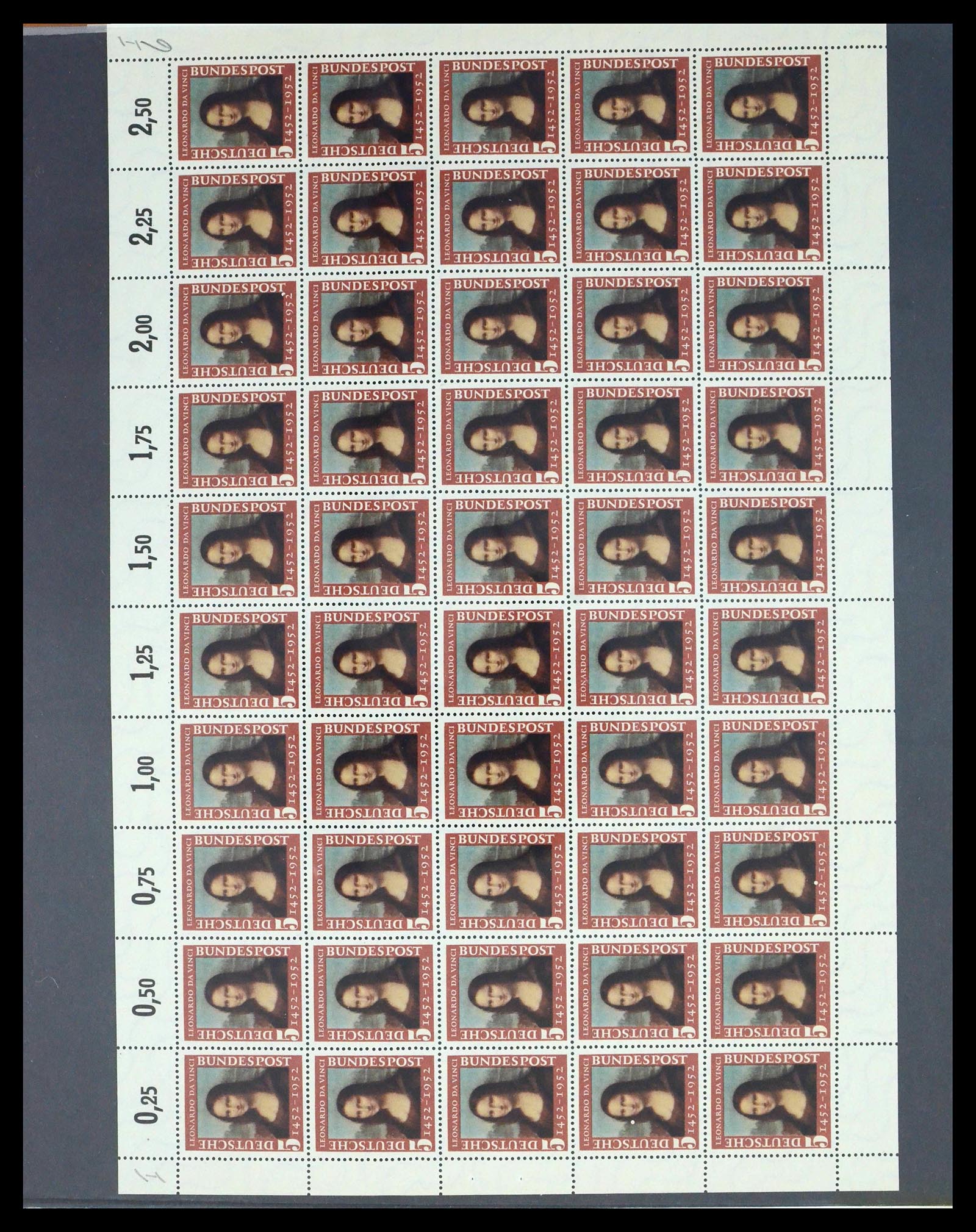 39977 0008 - Postzegelverzameling 39977 Motief Mona Lisa 1952.