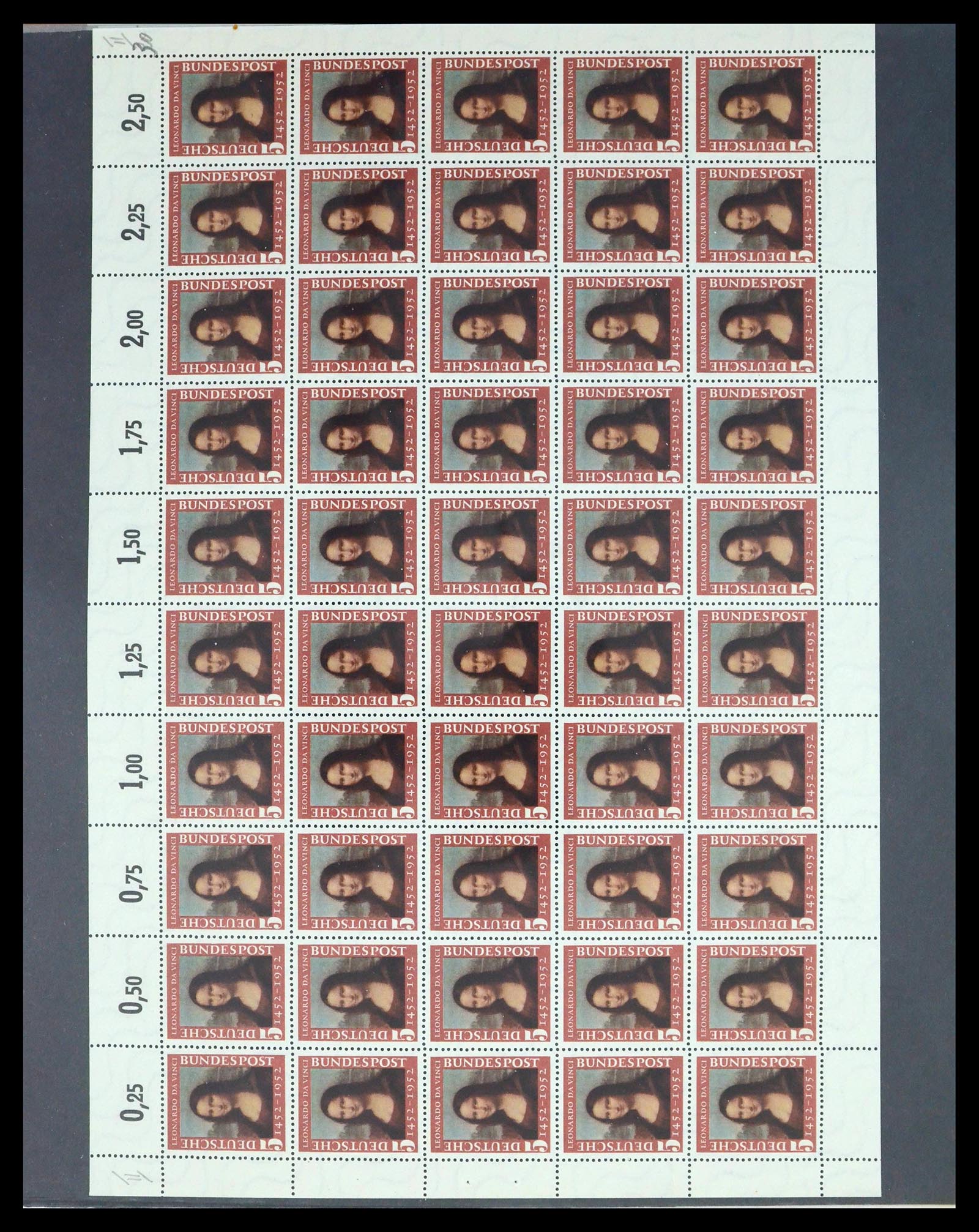 39977 0011 - Postzegelverzameling 39977 Motief Mona Lisa 1952.