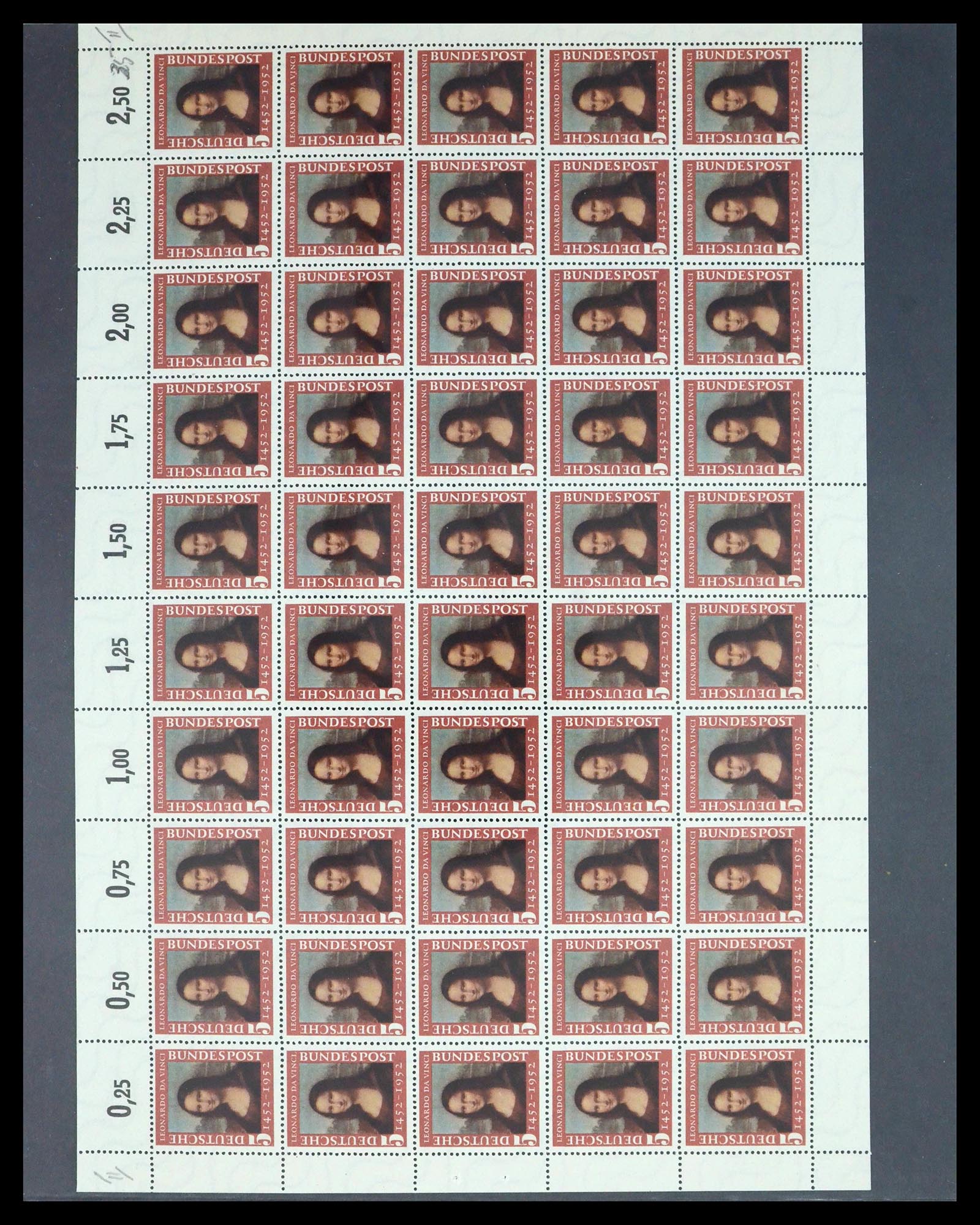 39977 0013 - Postzegelverzameling 39977 Motief Mona Lisa 1952.