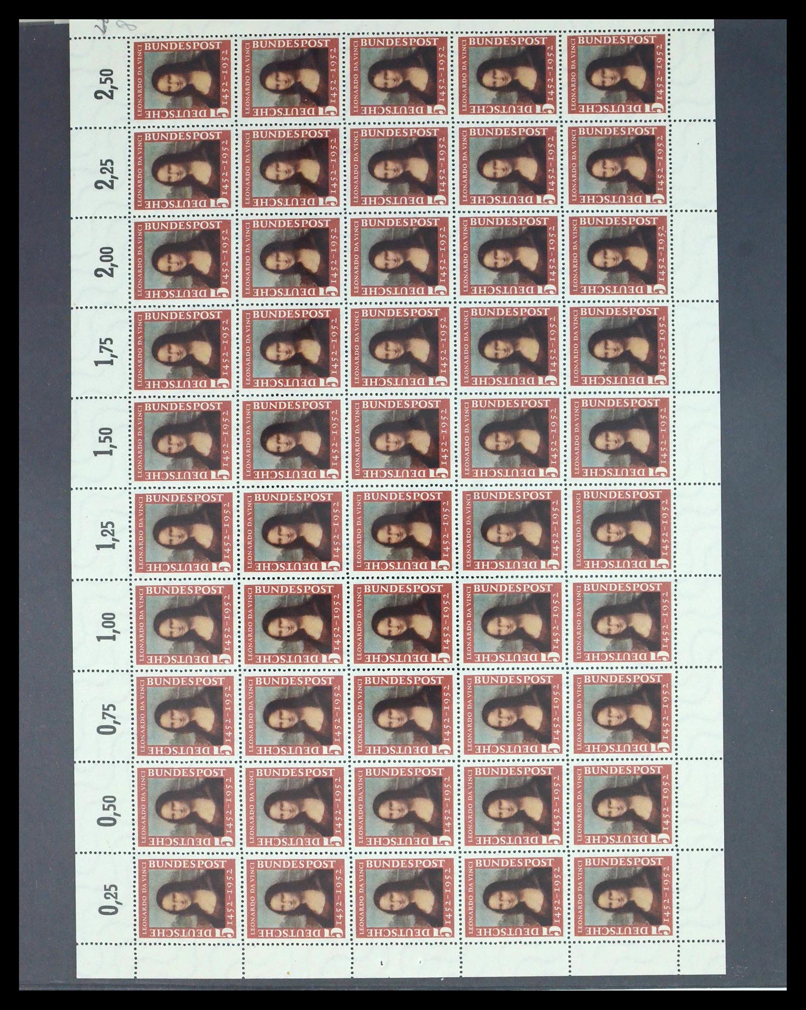 39977 0015 - Postzegelverzameling 39977 Motief Mona Lisa 1952.