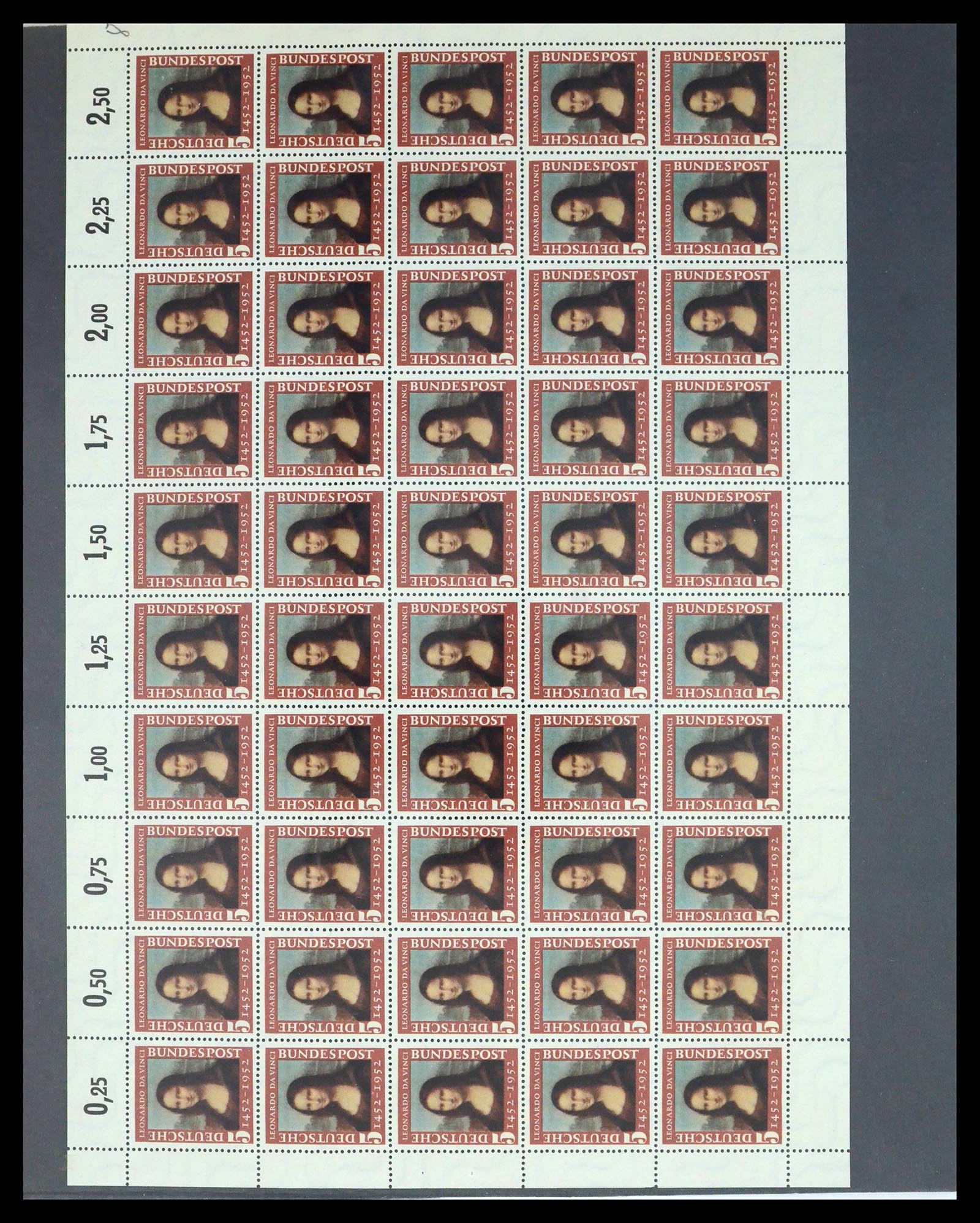 39977 0016 - Postzegelverzameling 39977 Motief Mona Lisa 1952.