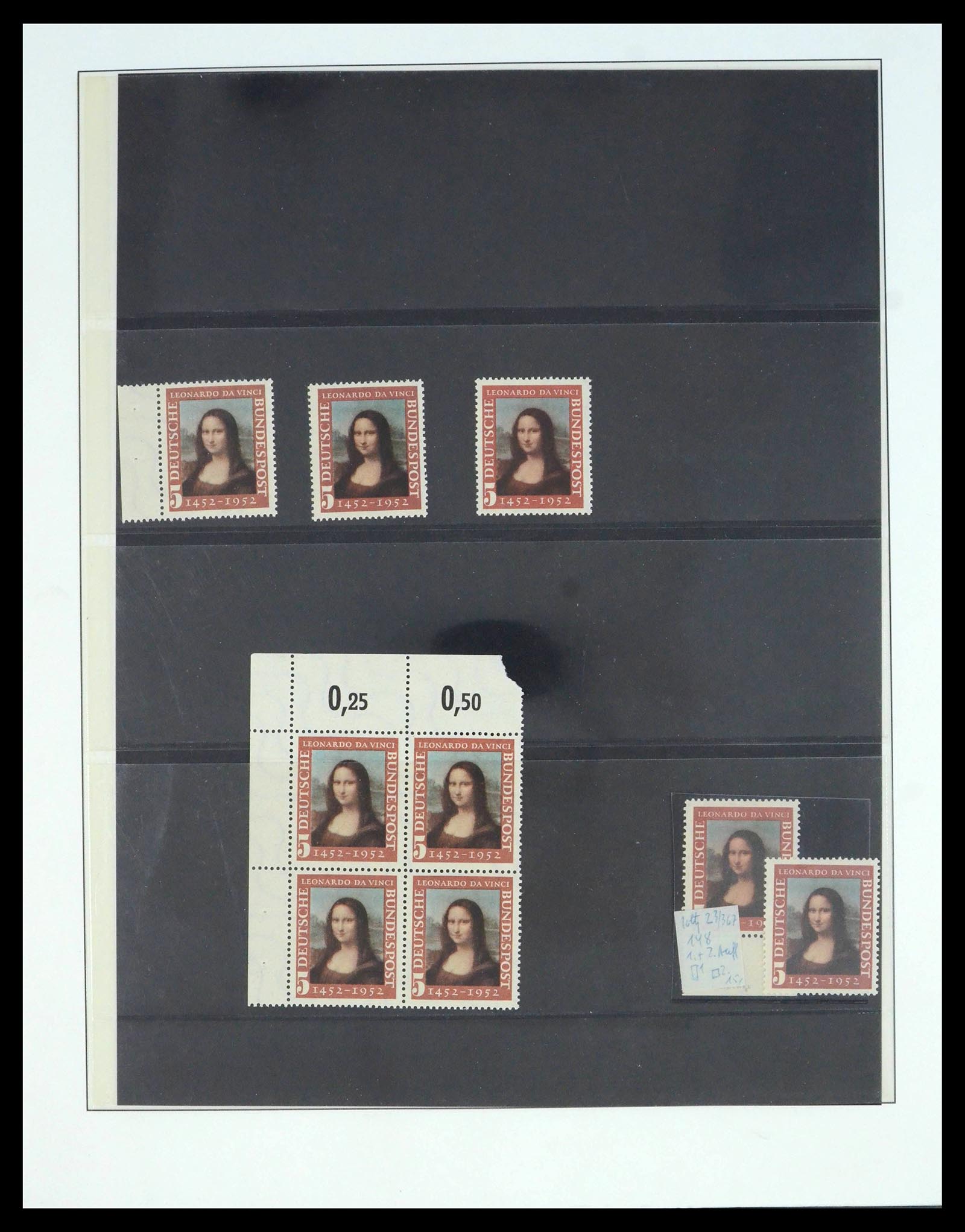 39977 0019 - Postzegelverzameling 39977 Motief Mona Lisa 1952.
