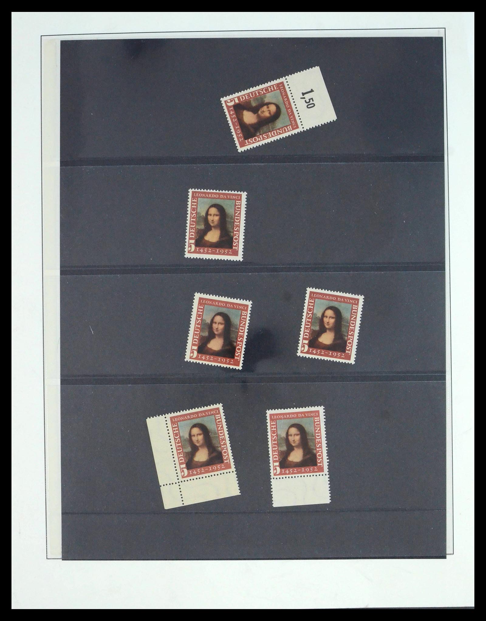 39977 0020 - Postzegelverzameling 39977 Motief Mona Lisa 1952.