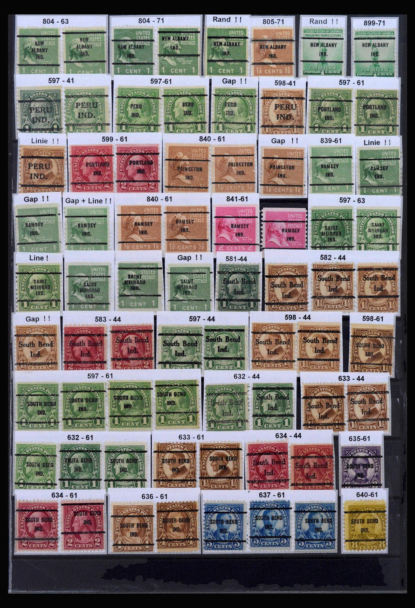 39990 0001 - Postzegelverzameling 39990 USA precancels 1900-1980.
