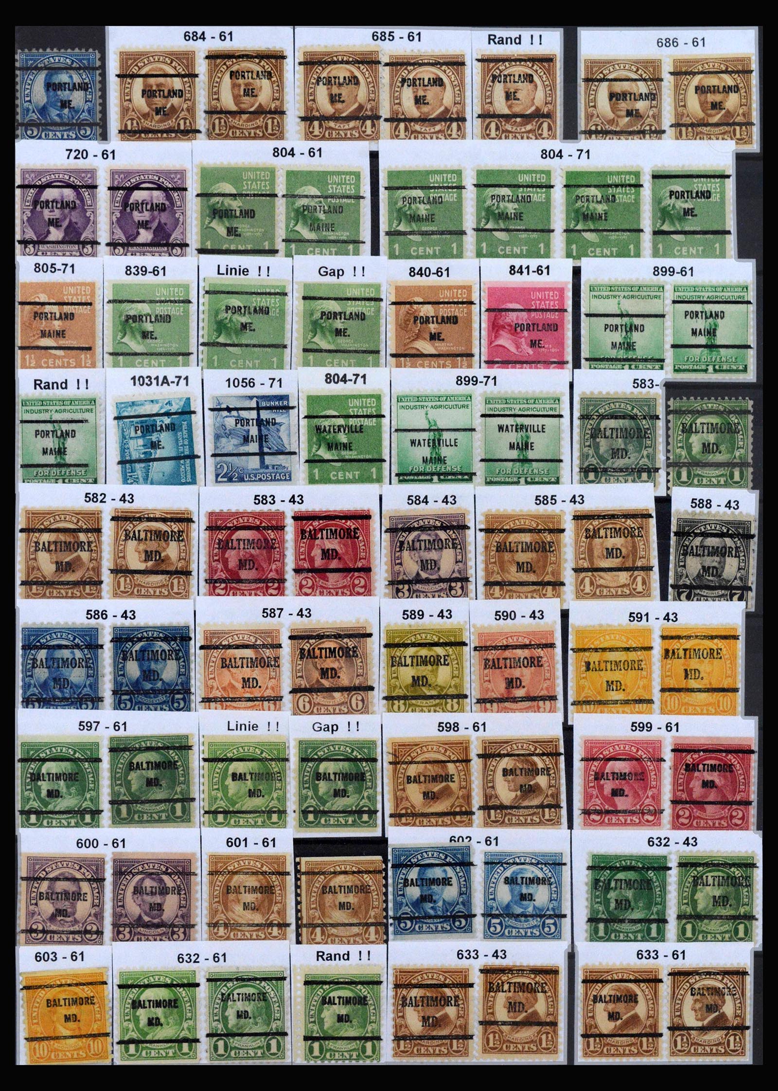 39990 0016 - Postzegelverzameling 39990 USA precancels 1900-1980.