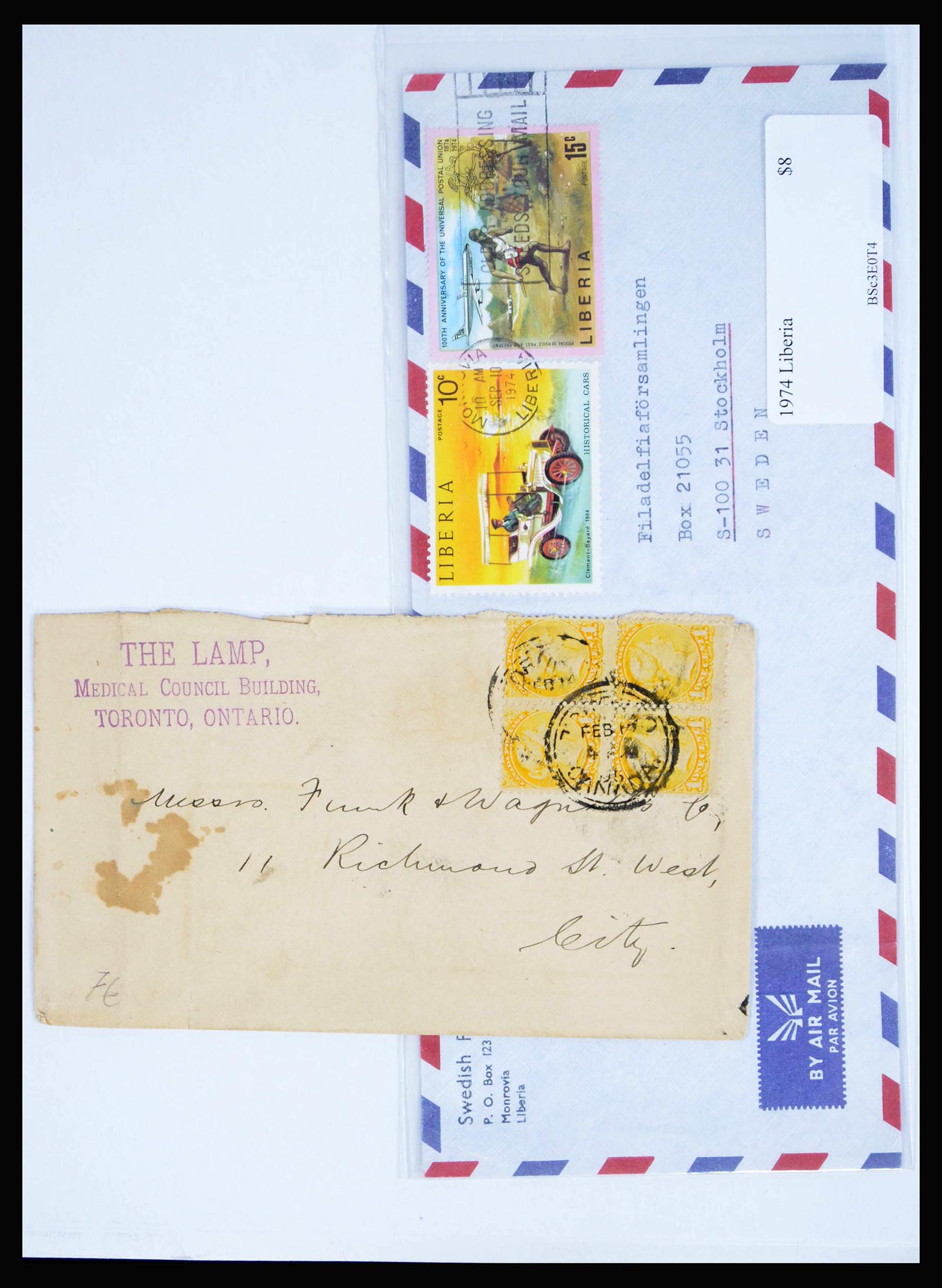 39994 0004 - Postzegelverzameling 39994 Engelse koloniën brieven 1888-1960.