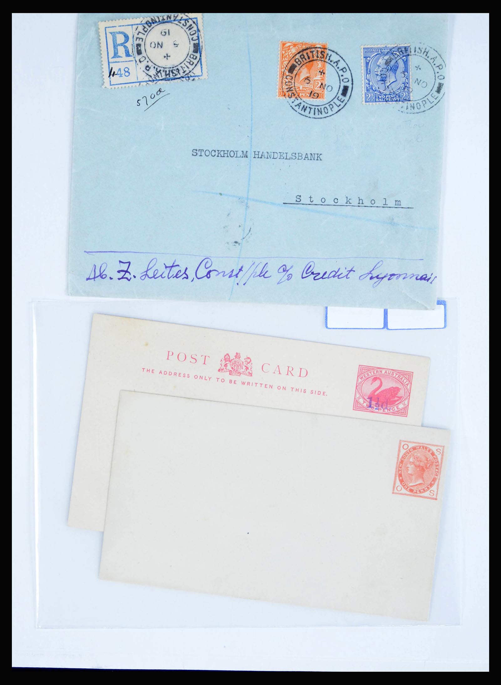 39994 0011 - Postzegelverzameling 39994 Engelse koloniën brieven 1888-1960.