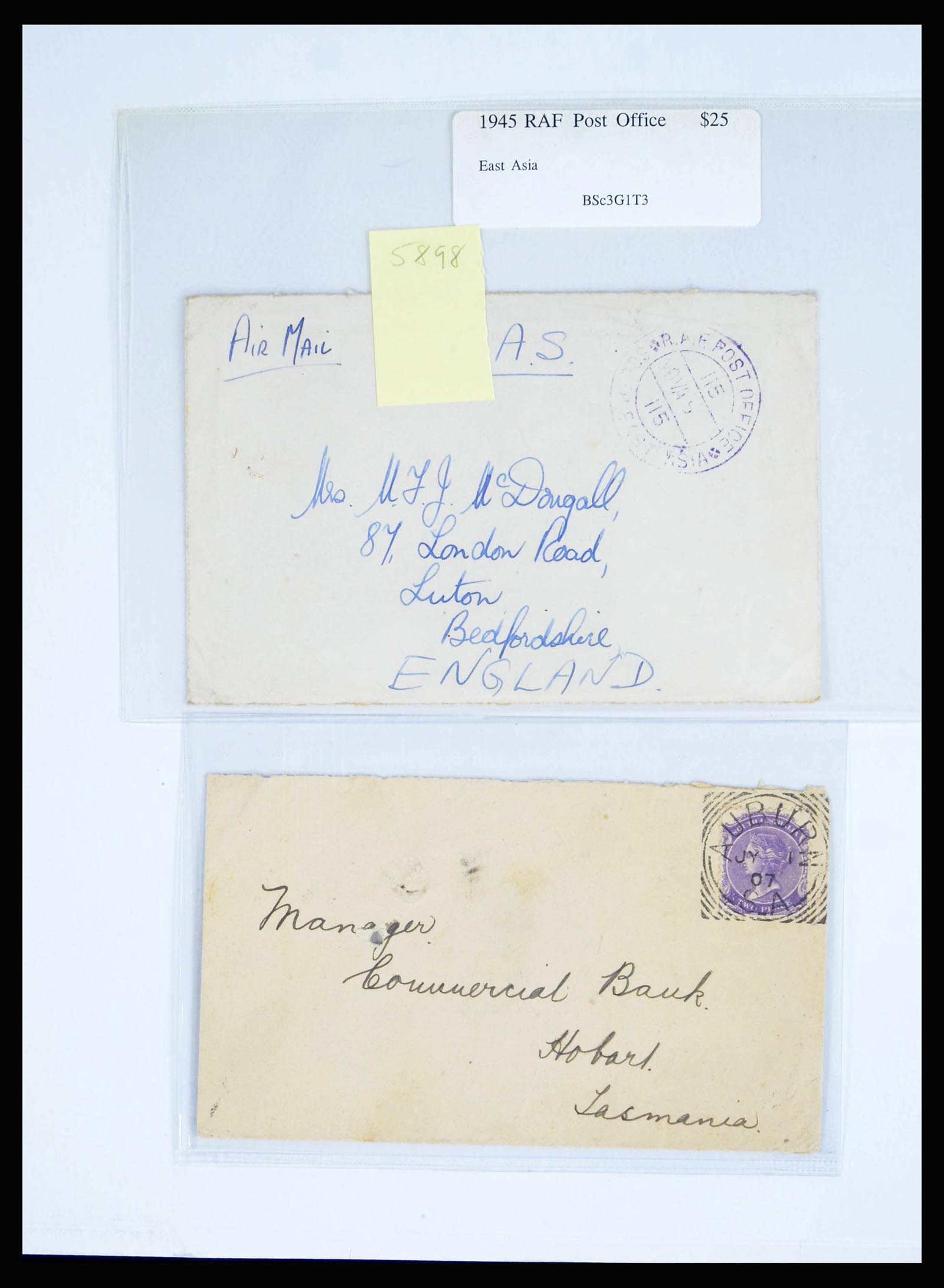 39994 0015 - Postzegelverzameling 39994 Engelse koloniën brieven 1888-1960.