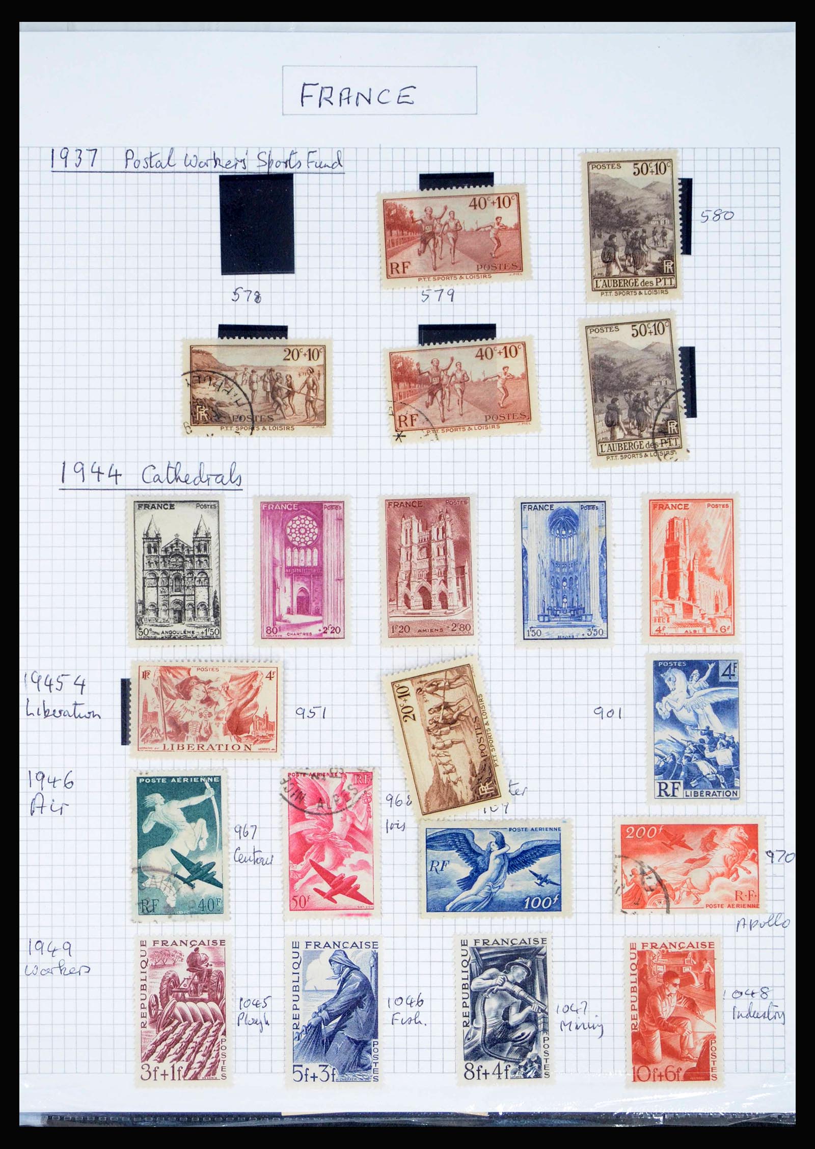 40006 0019 - Postzegelverzameling 40006 Frankrijk en koloniën 1853-1970.