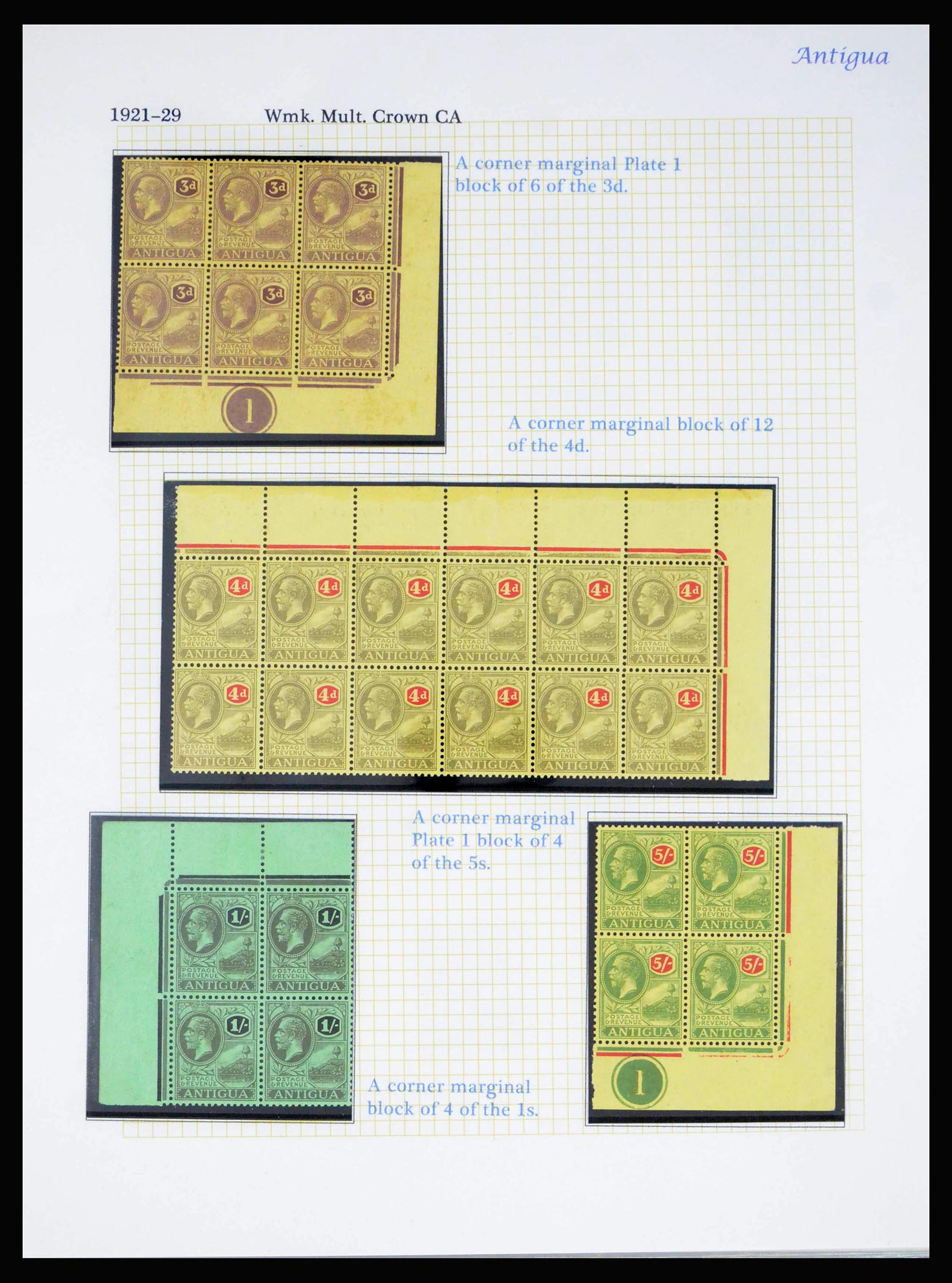 40009 0002 - Postzegelverzameling 40009 Antigua 1921-1929.