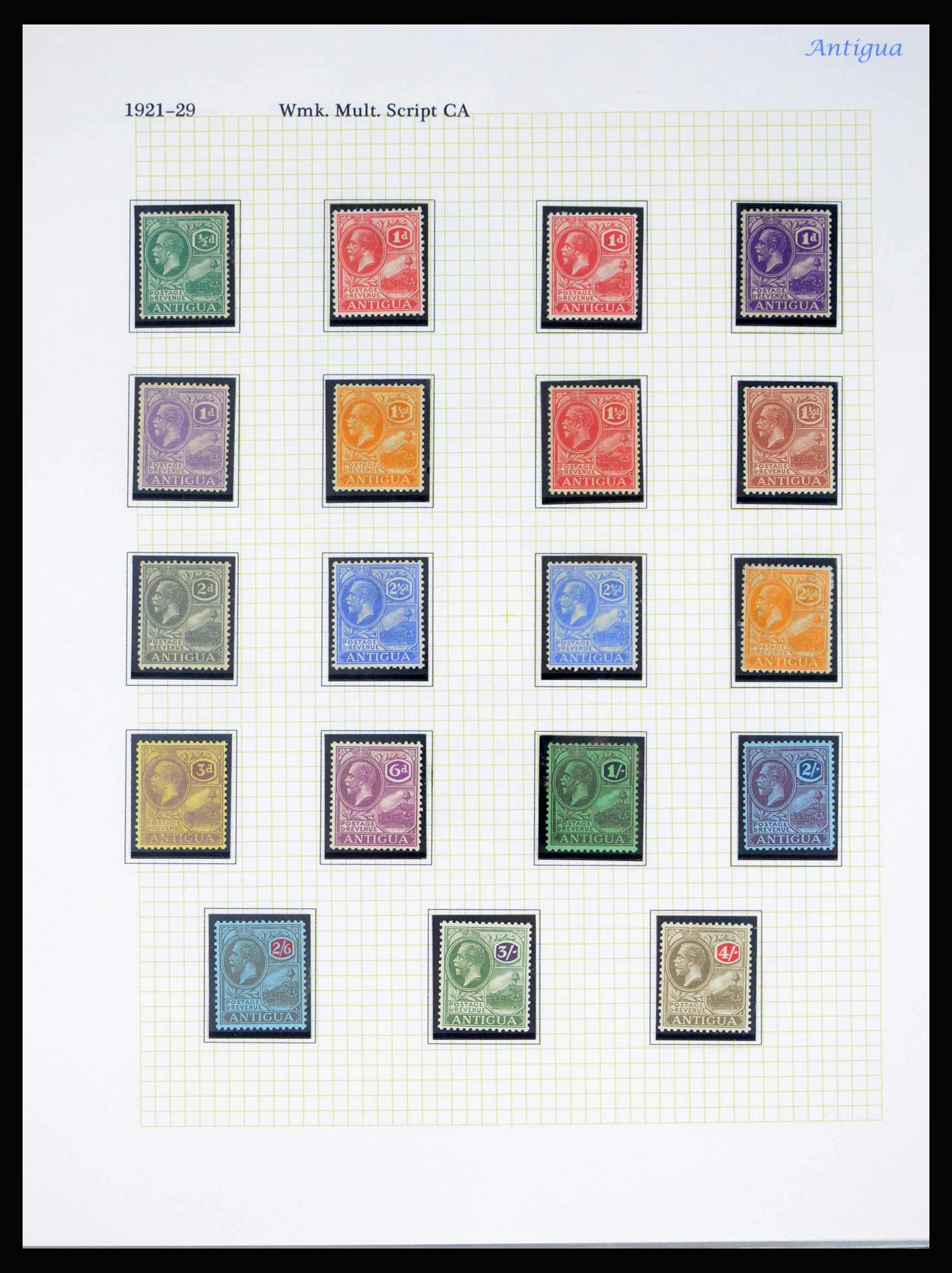 40009 0003 - Postzegelverzameling 40009 Antigua 1921-1929.