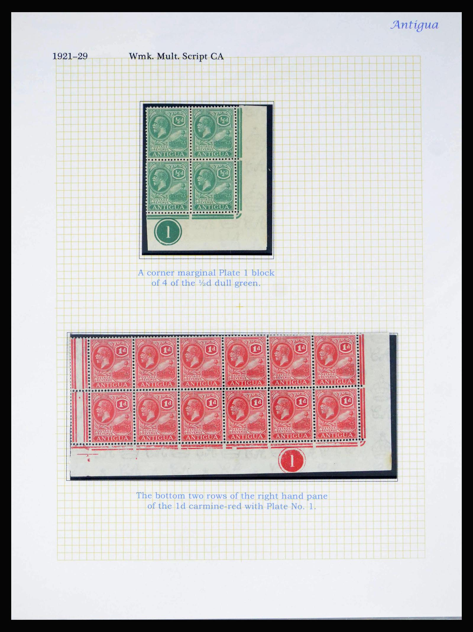 40009 0004 - Postzegelverzameling 40009 Antigua 1921-1929.