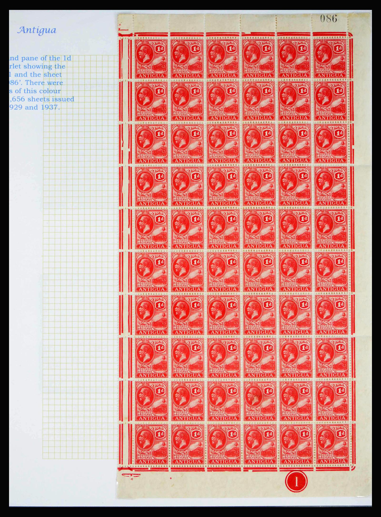 40009 0005 - Postzegelverzameling 40009 Antigua 1921-1929.