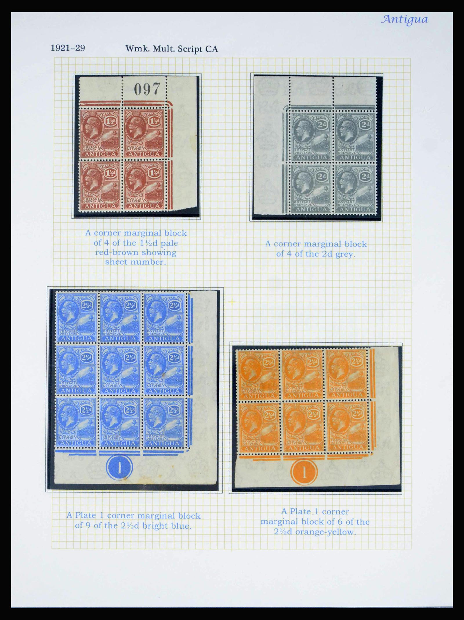 40009 0007 - Postzegelverzameling 40009 Antigua 1921-1929.