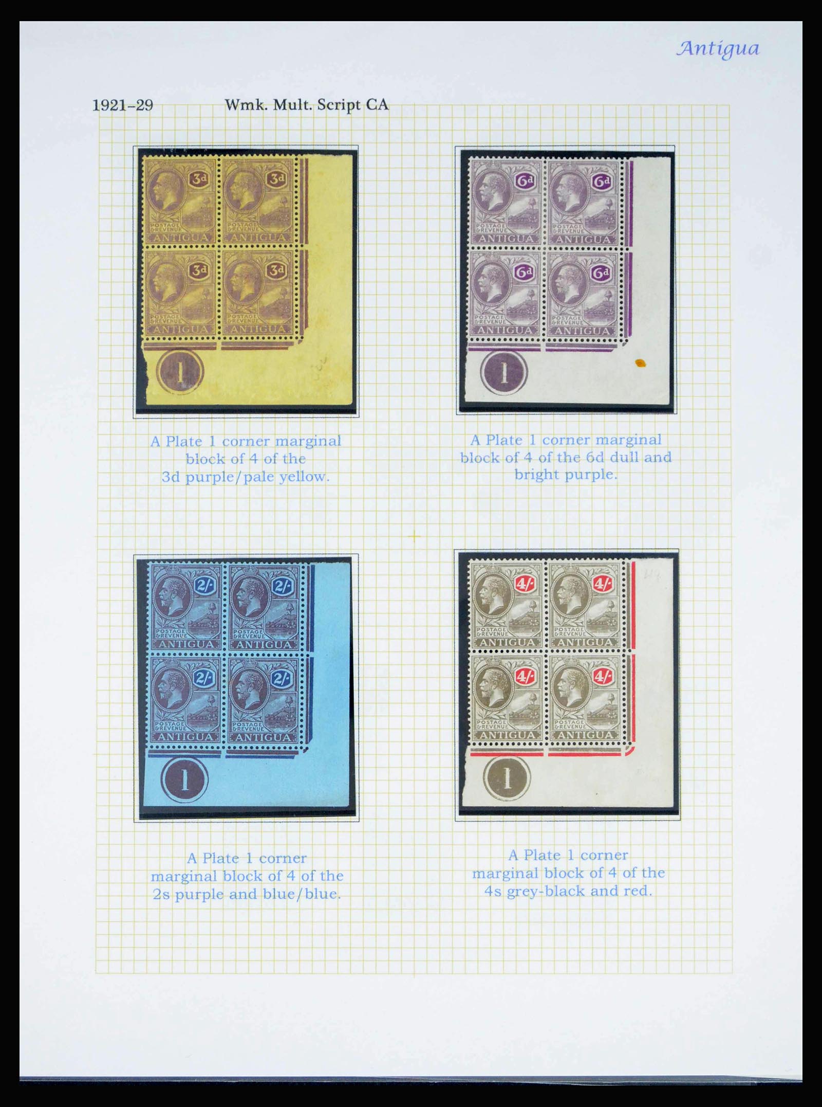 40009 0008 - Postzegelverzameling 40009 Antigua 1921-1929.