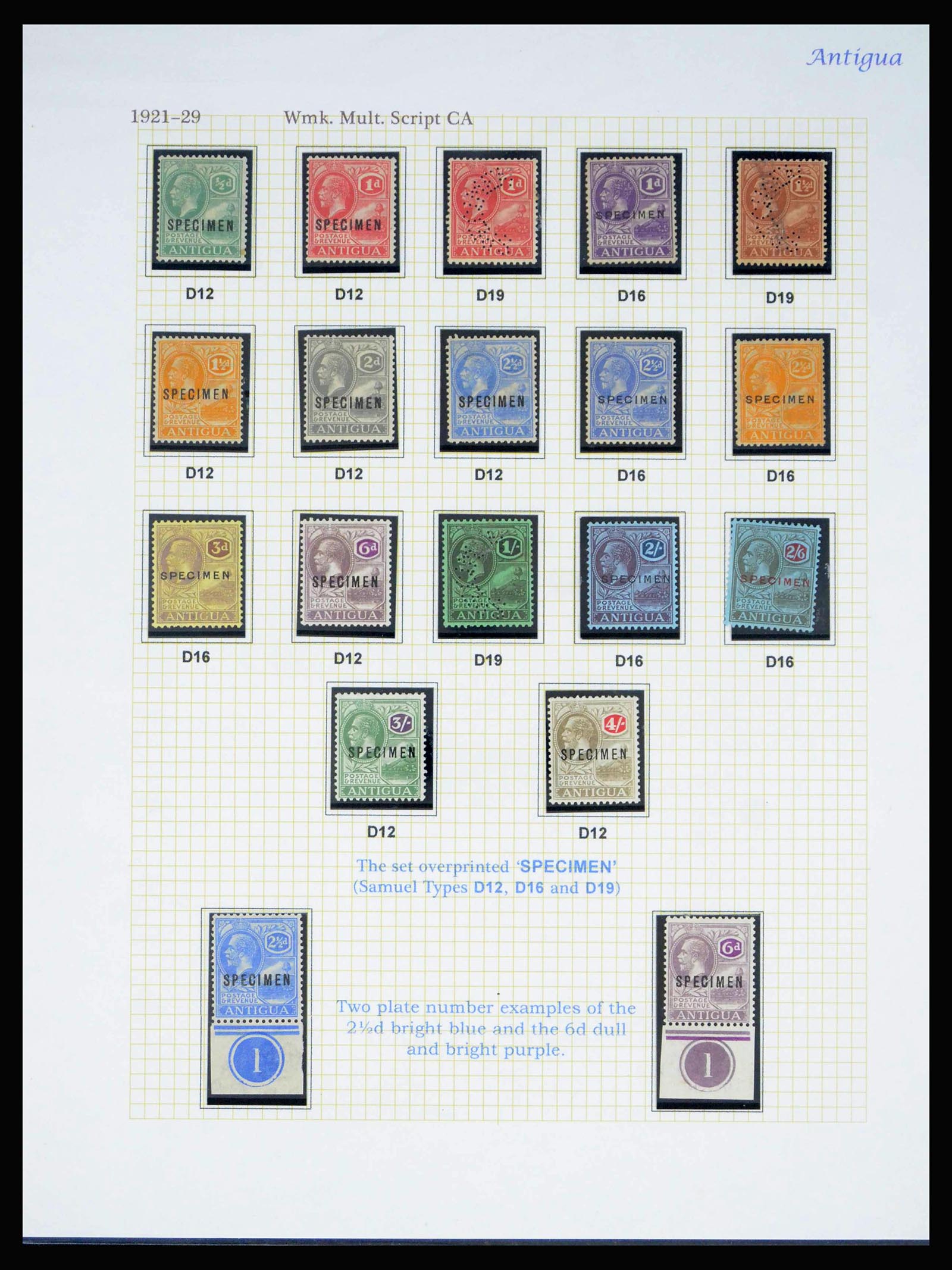 40009 0010 - Postzegelverzameling 40009 Antigua 1921-1929.