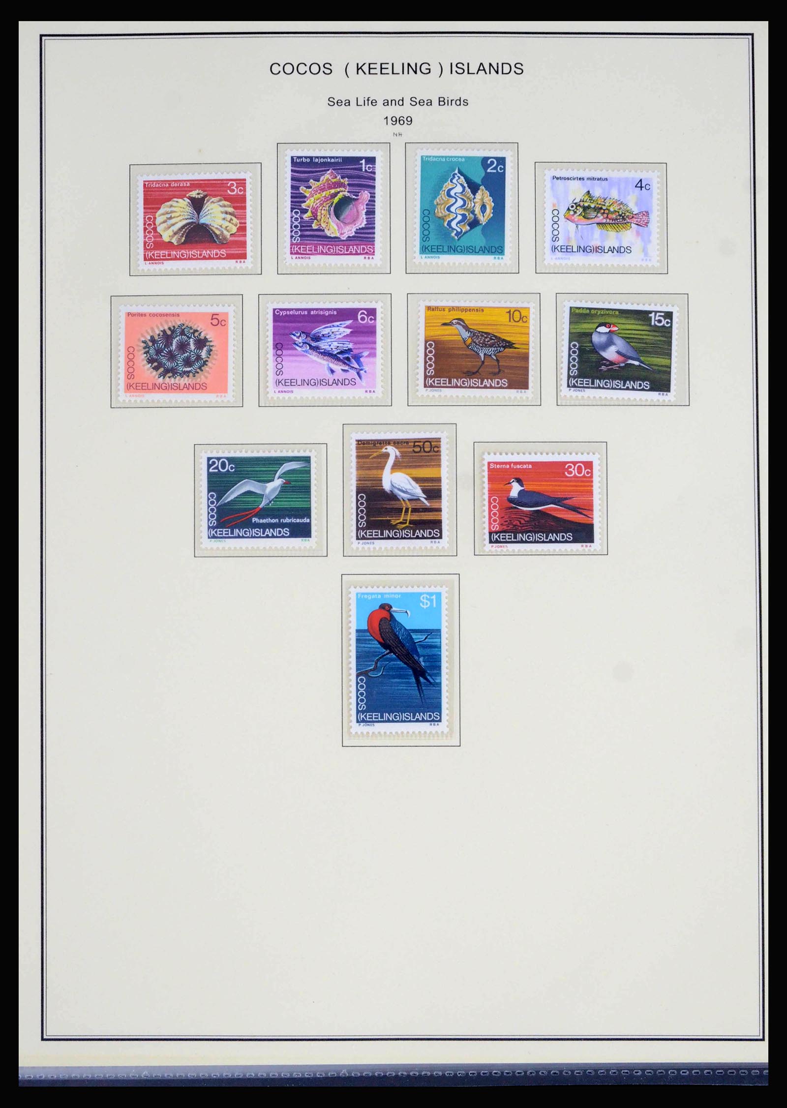 40064 0002 - Postzegelverzameling 40064 Cocos Keeling Islands 1963-1998.