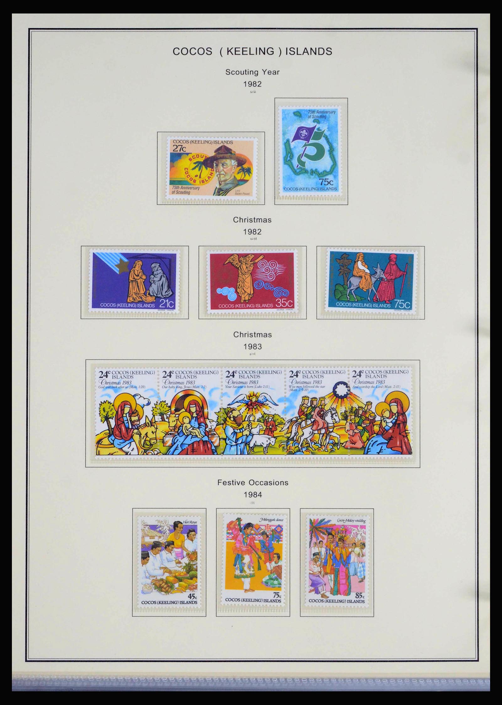 40064 0009 - Postzegelverzameling 40064 Cocos Keeling Islands 1963-1998.