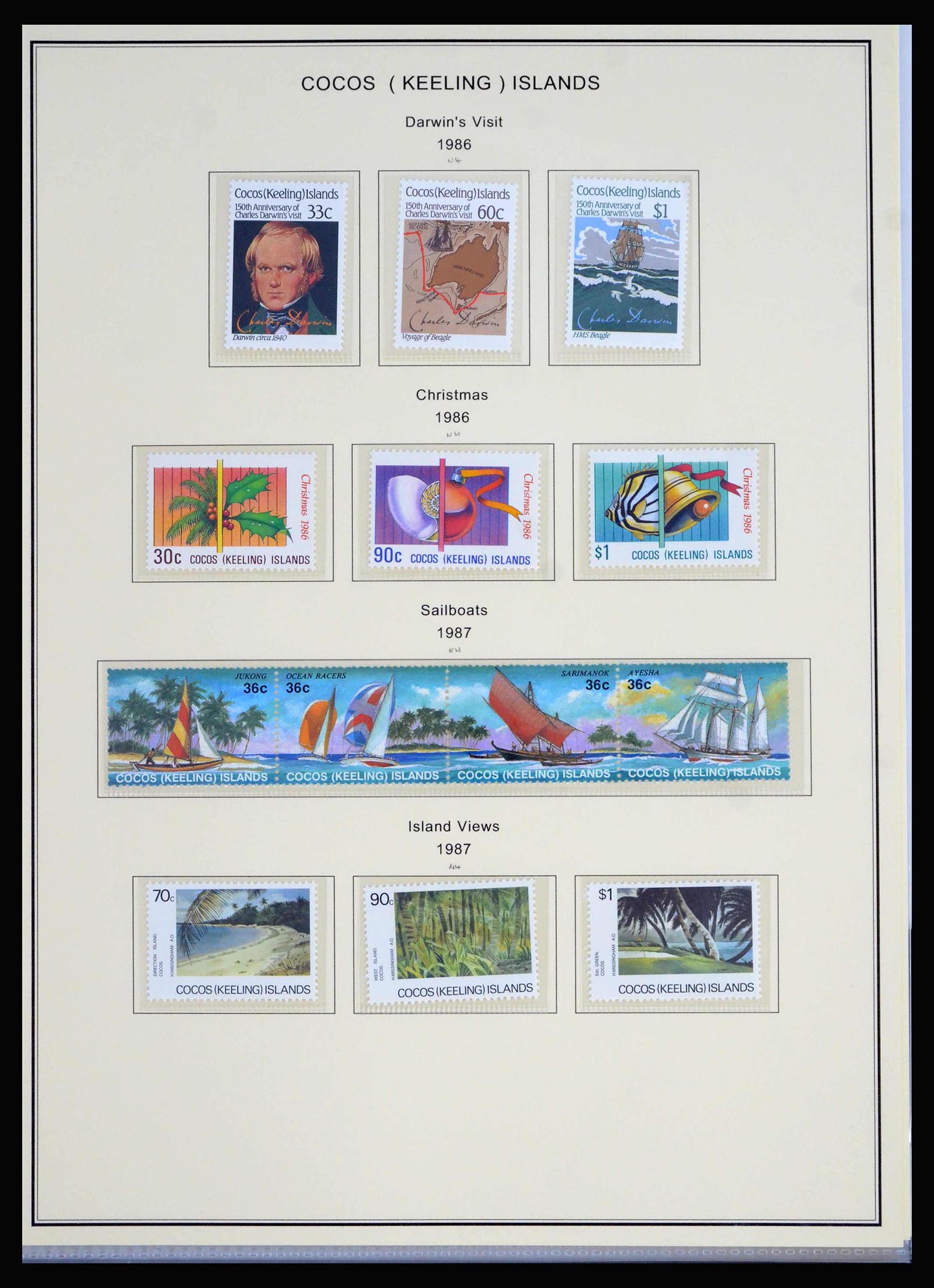 40064 0016 - Postzegelverzameling 40064 Cocos Keeling Islands 1963-1998.