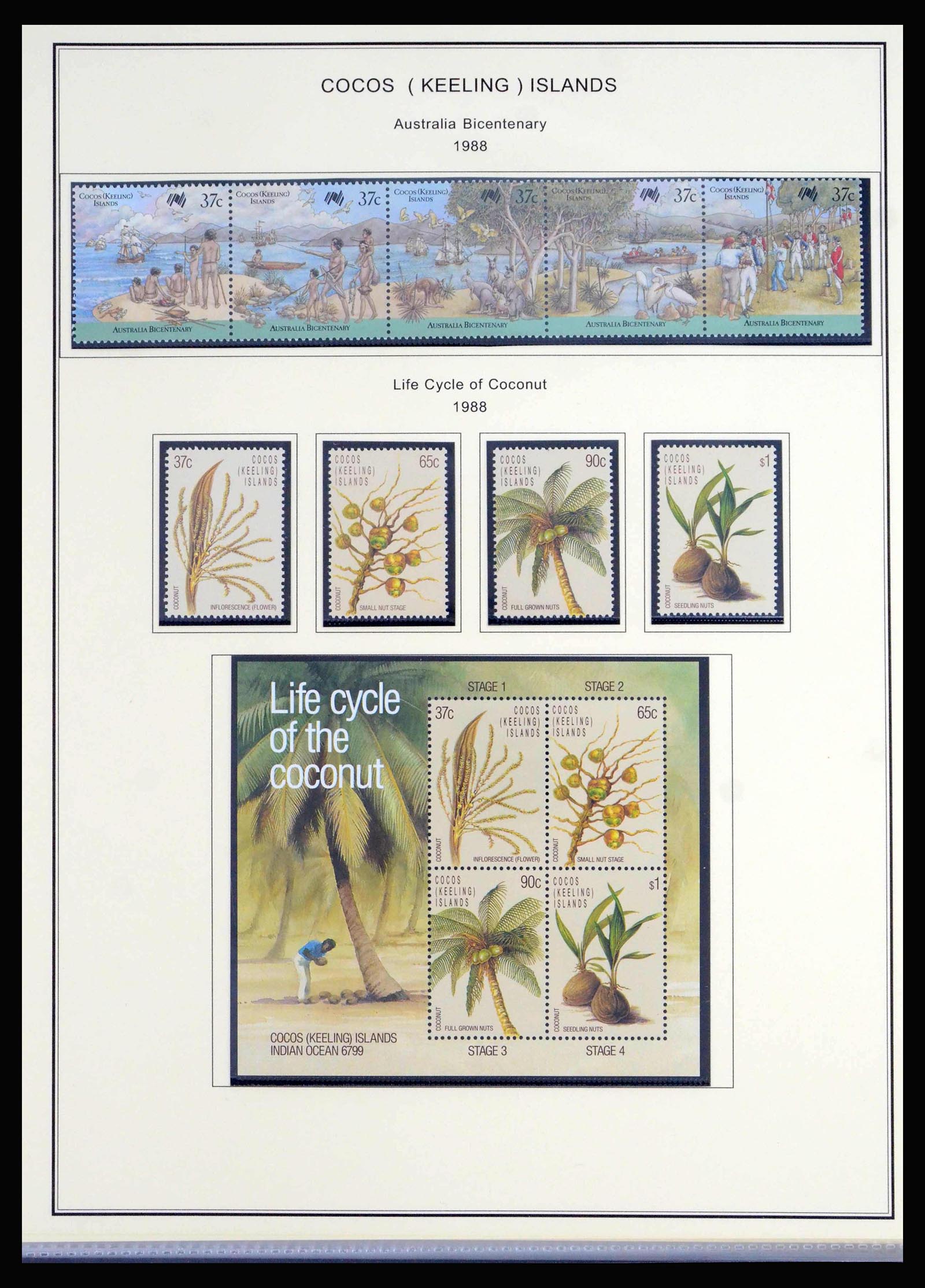 40064 0018 - Postzegelverzameling 40064 Cocos Keeling Islands 1963-1998.