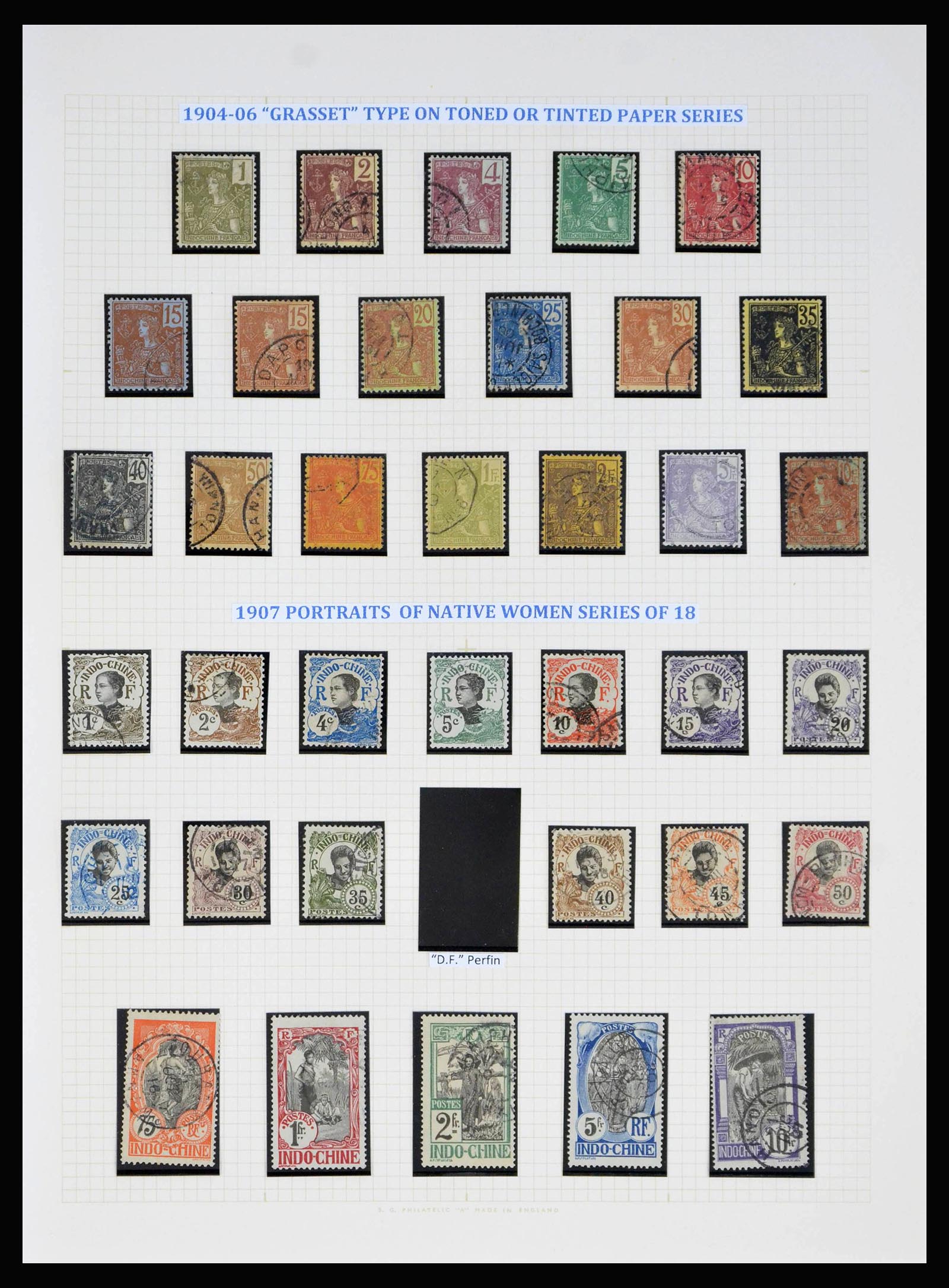 40074 0002 - Postzegelverzameling 40074 Frans Indochina 1892-1949.