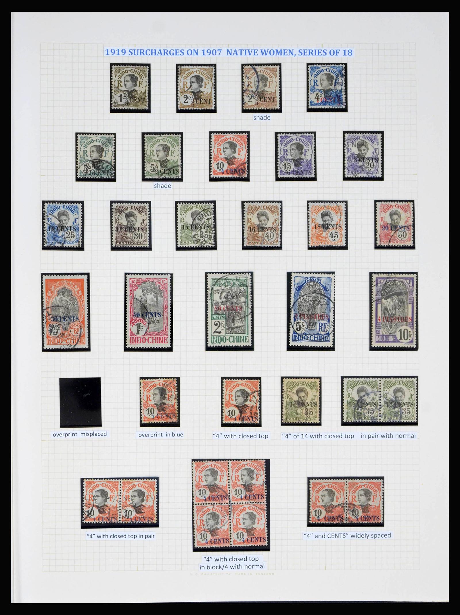 40074 0005 - Postzegelverzameling 40074 Frans Indochina 1892-1949.